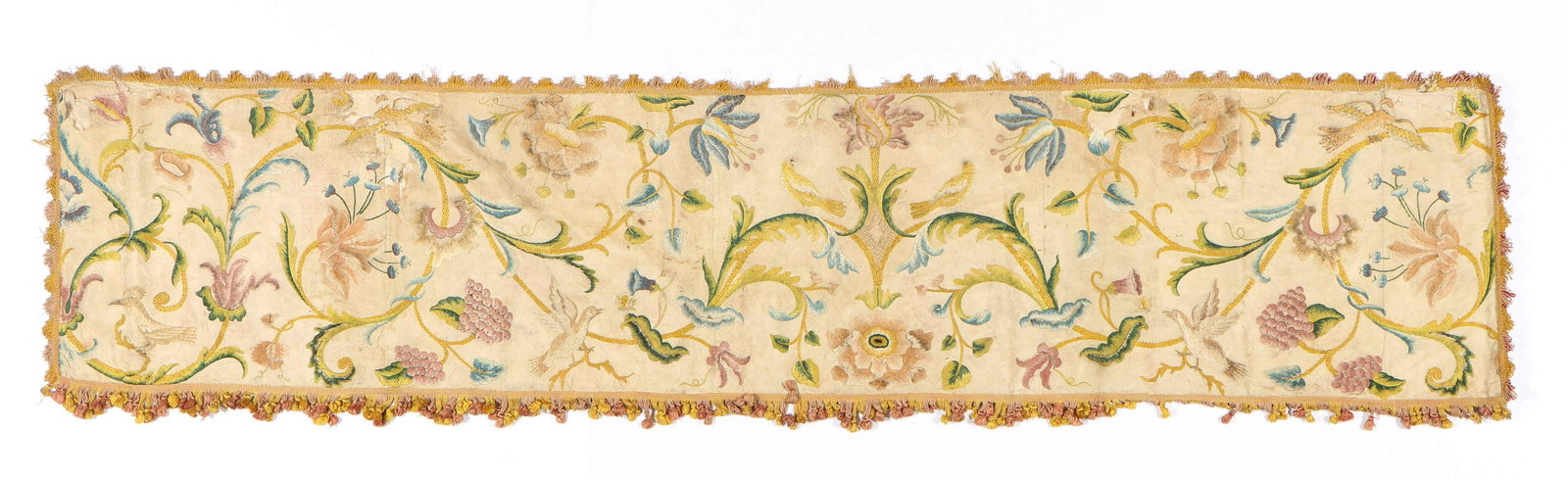 Italian Silk Embroidered Altar Panel, Late 17th C. (1 of 9)
