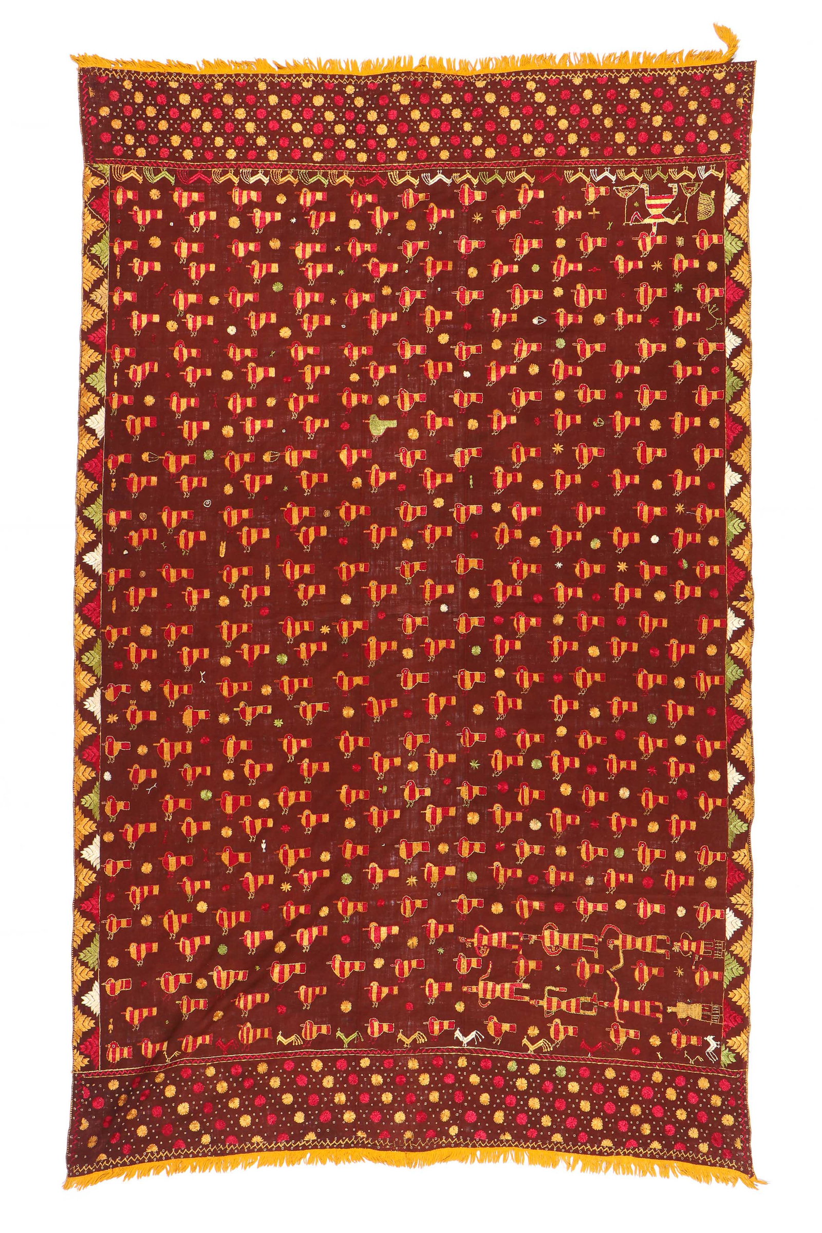 Fine Indian Phulkari Marriage Shawl, Circa 1900 (1 of 10)