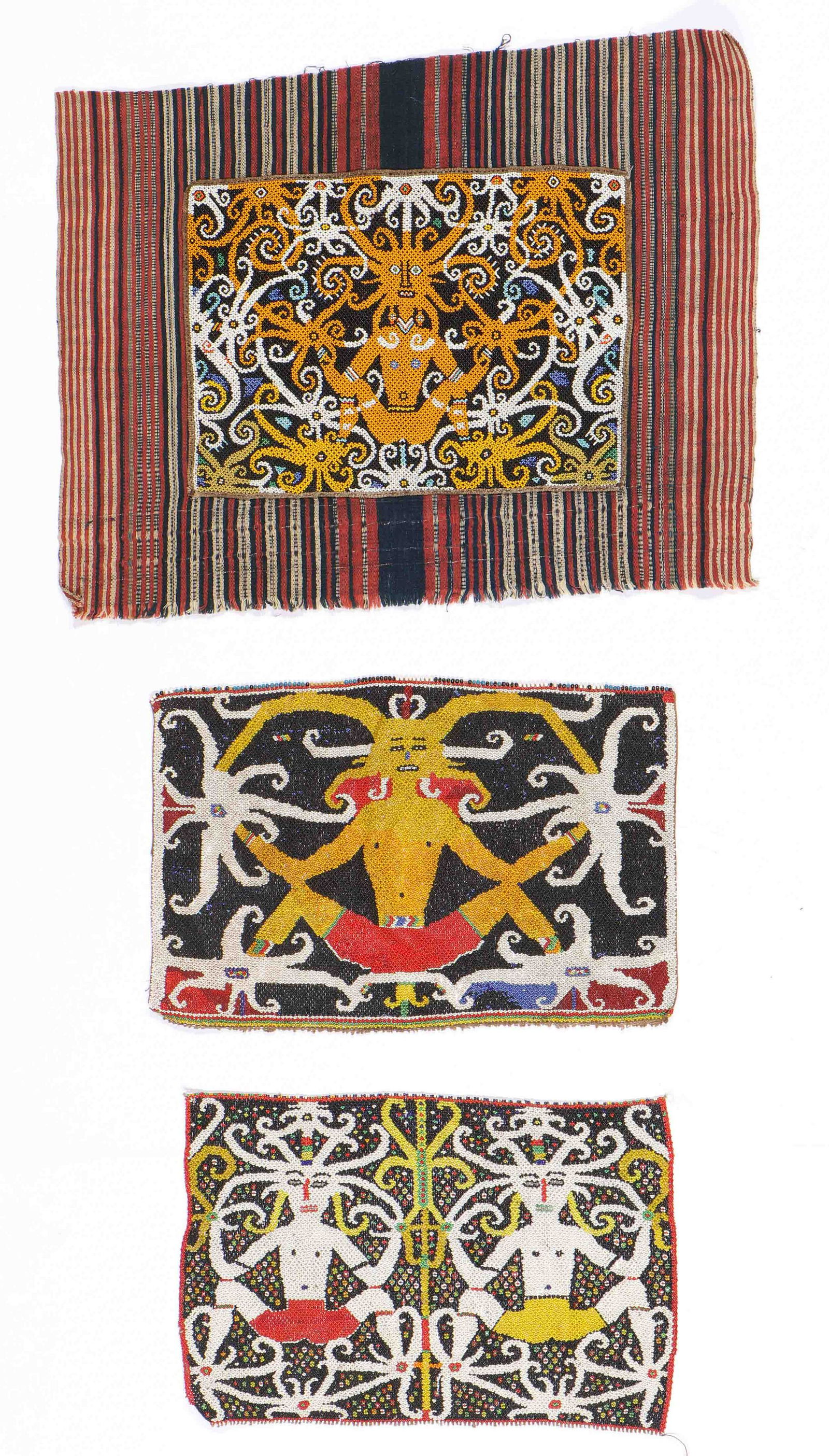 3 Dayak Beadwork Panels, Borneo, early 20th c. (1 of 9)