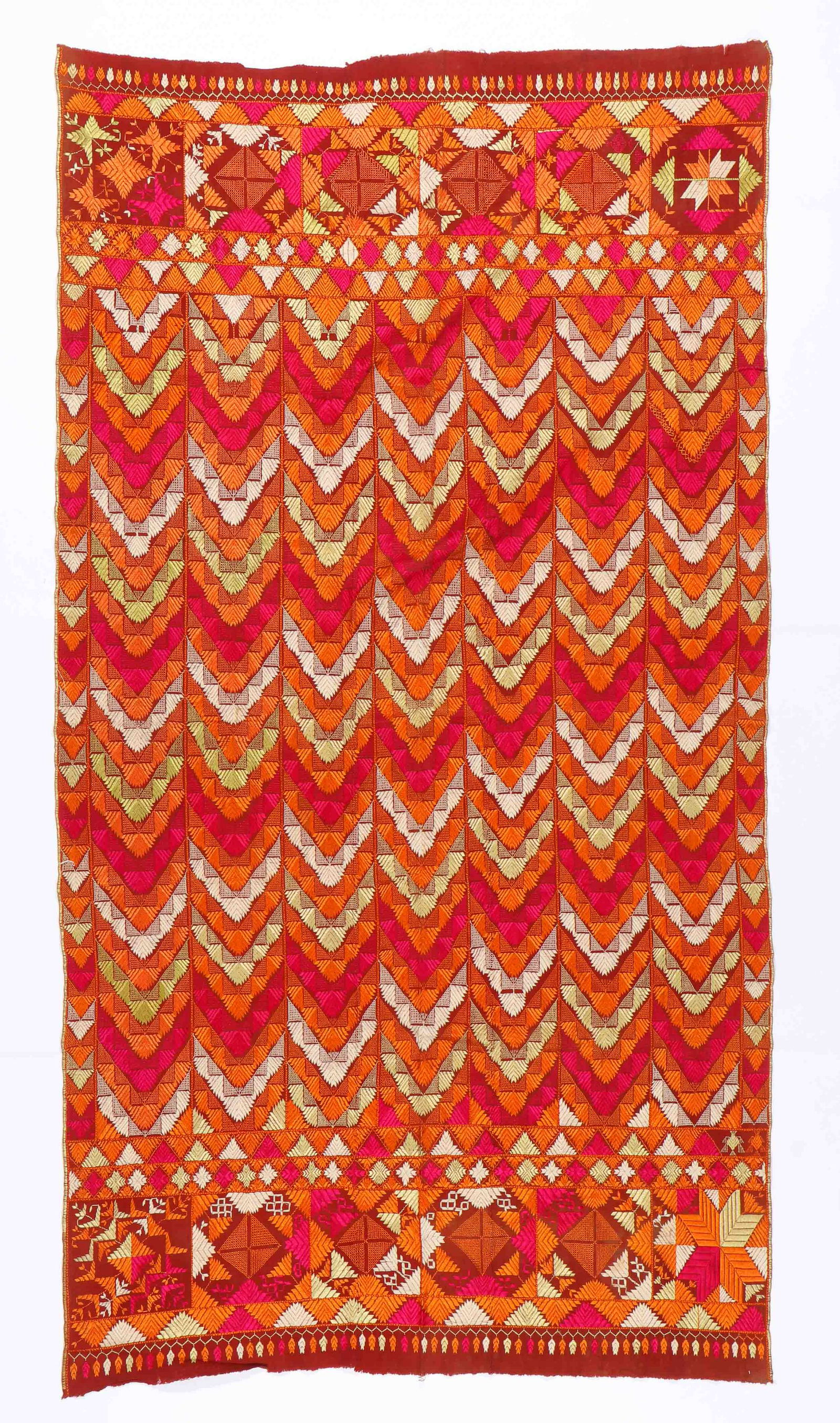 Phulkari Head Cloth, India, Mid/Late 20th C. (1 of 10)