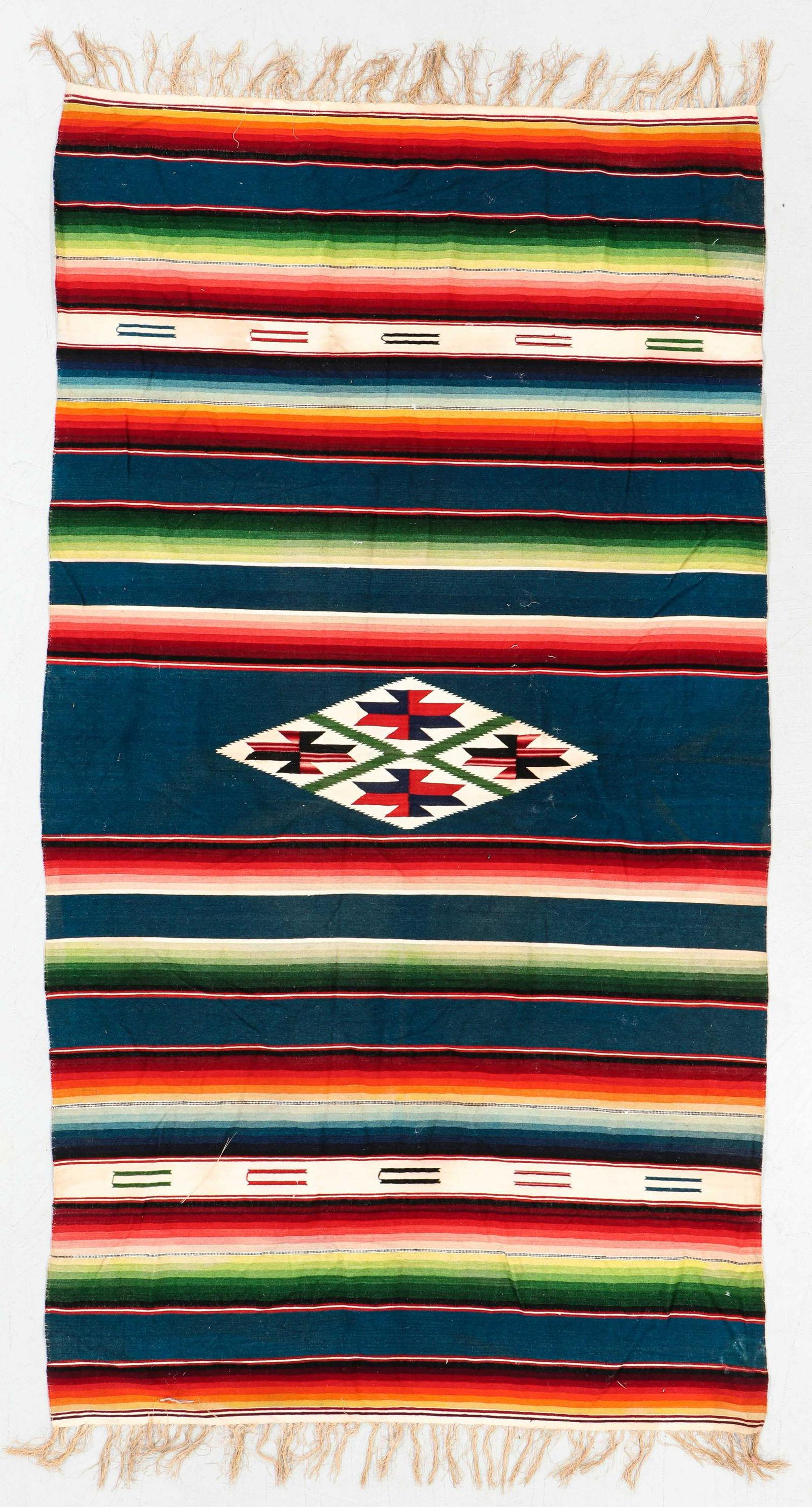 Mexican Wool Saltillo, Mid 20th C., 3'11'' x 7'4'' (1 of 5)