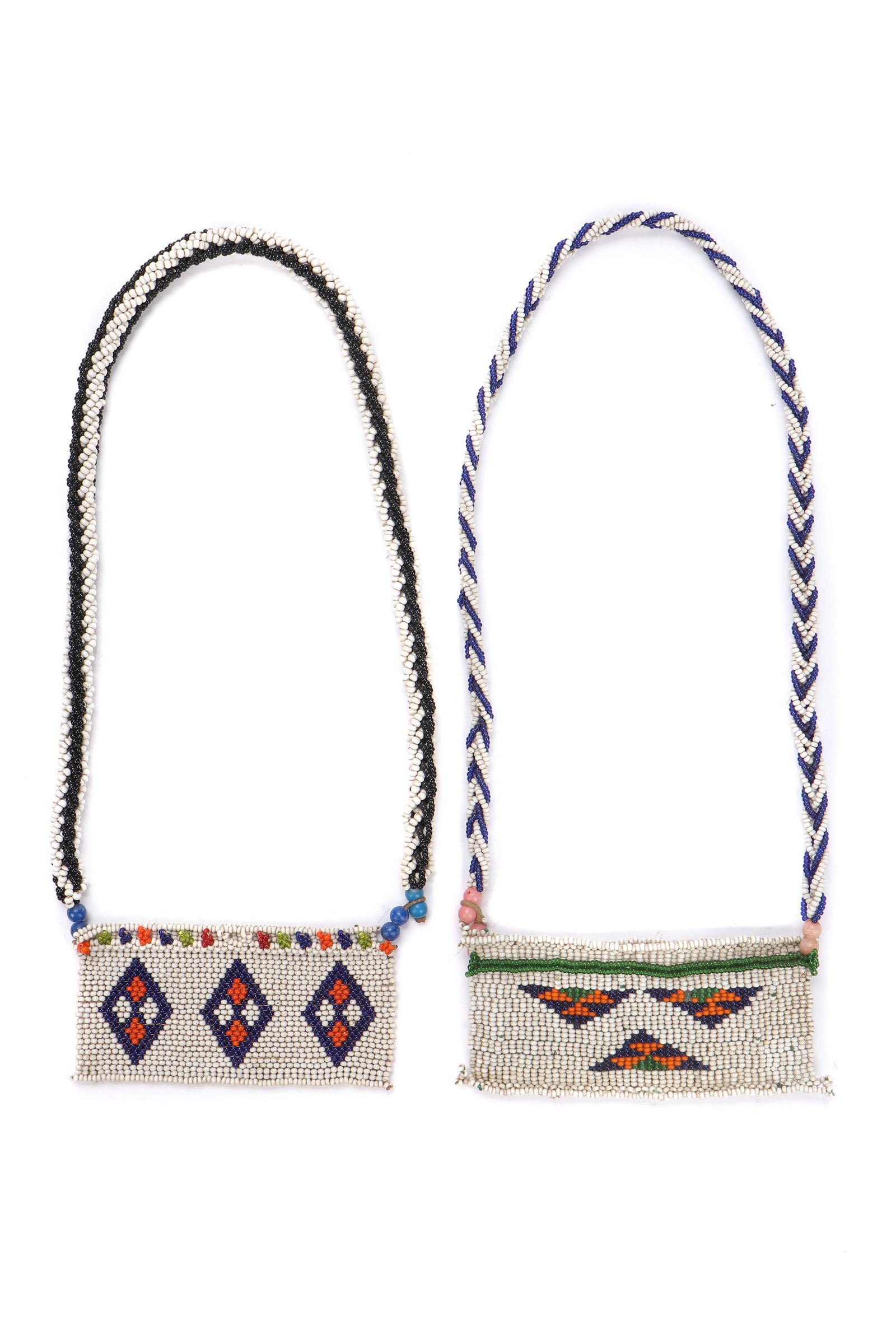 2 African Zulu Beaded Love Letter Necklaces, 20th c. (1 of 4)