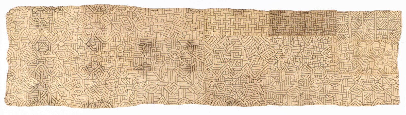 Fine African Kuba Cloth: 142'' x 37'' (1 of 10)