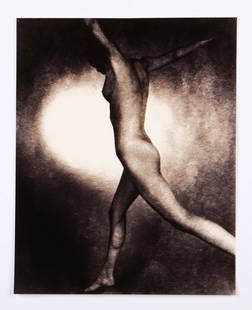 Robert Asman (1951-2020) Photograph: Robert Asman (American, 1951-2020) "Figure Flying", 1994, toned gelatin silver print from paper negative, signed, titled and dated on verso. Unframed. Size: 19.25'' x 15.25'', 49 x 39 cm (sheet).