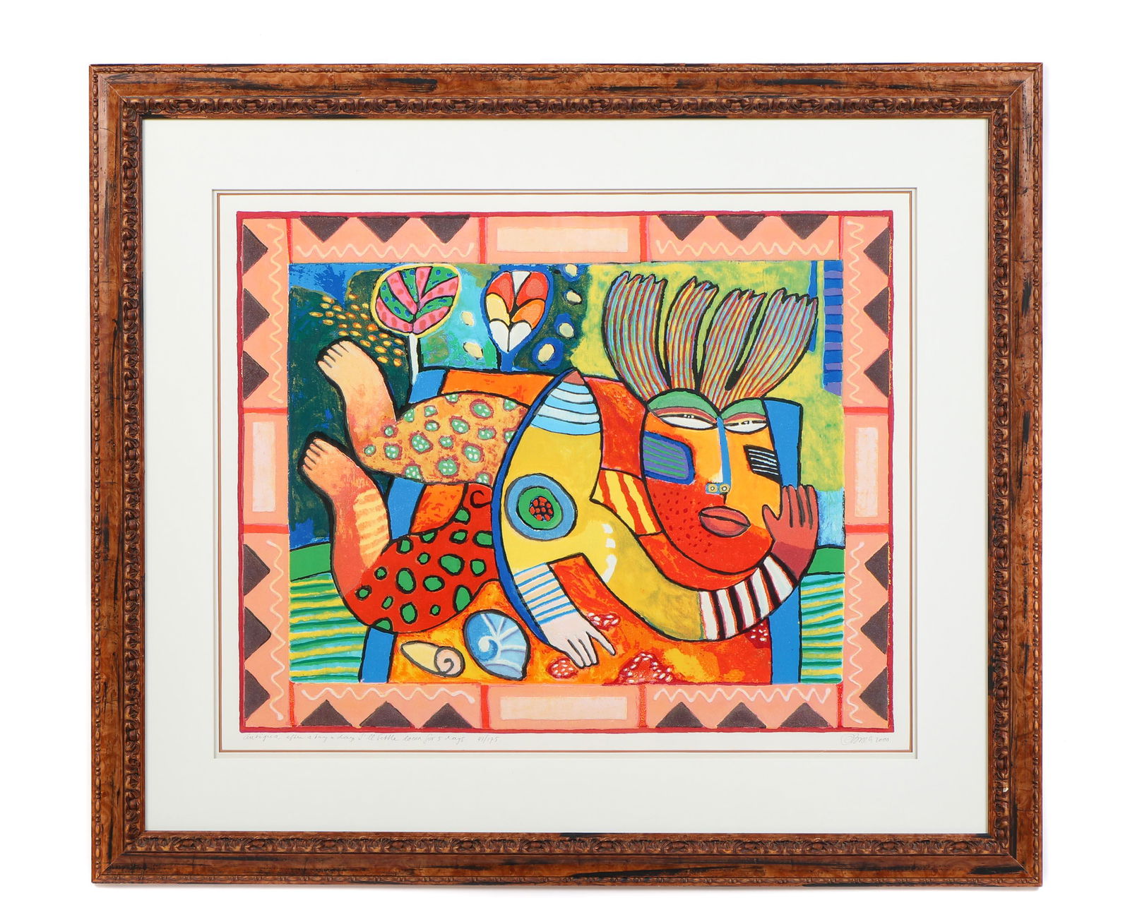 Clemens Briel (Dutch, b.1946): Clemens Briel (Dutch, b.1946) "Antigua and after a bay a day, I'll settle down for five days," 2000, serigraph, signed, titled, dated and numbered: 43/175. Framed. Size: 28'' x 35.5'', 71 x 90 cm (ima