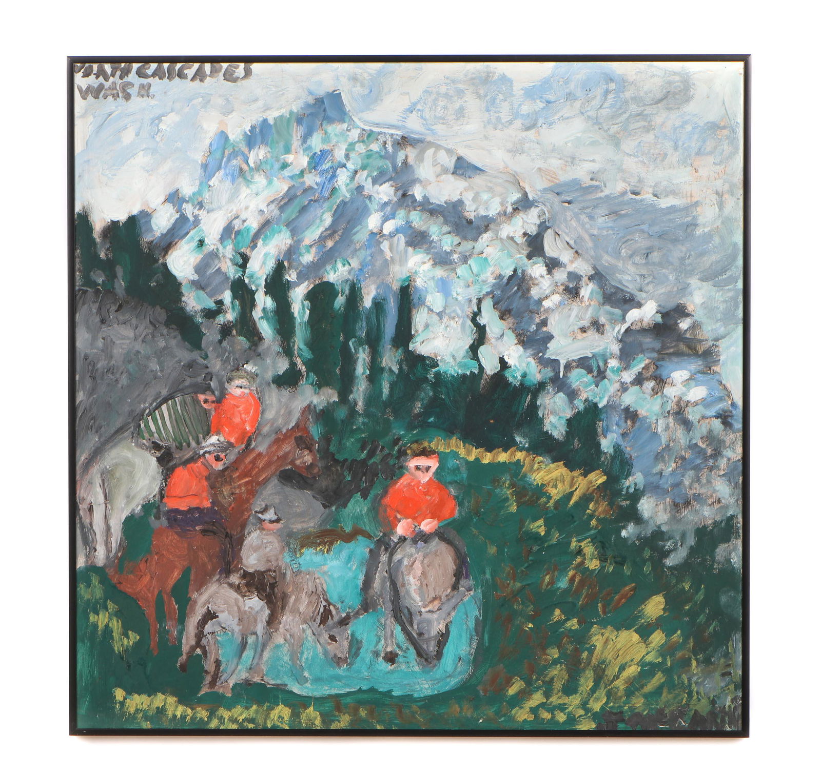 Justin McCarthy (American, 1891-1977): Justin McCarthy (American, 1891-1977) "North Cascades, Wash.", oil painting on masonite. Framed. 24'' x 24'', 61 x 61 cm (board); 24.25'' x 24.25'', 62 x 62 cm (frame).