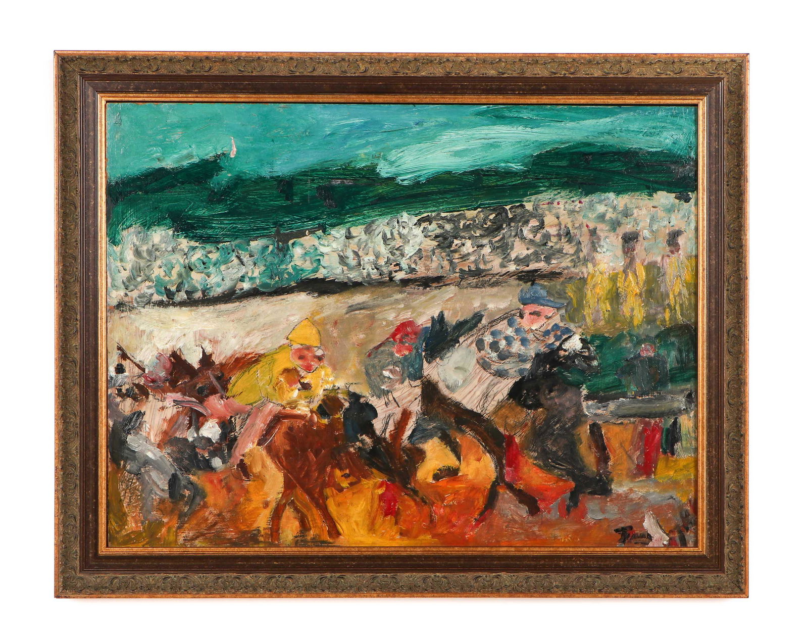 Justin McCarthy (American, 1891-1977): Justin McCarthy (American, 1891-1977) Untitled, oil on masonite, signed. Framed. Size: 18'' x 24'', 46 x 61 cm (board); 22'' x 27.75'', 56 x 70 cm (frame).