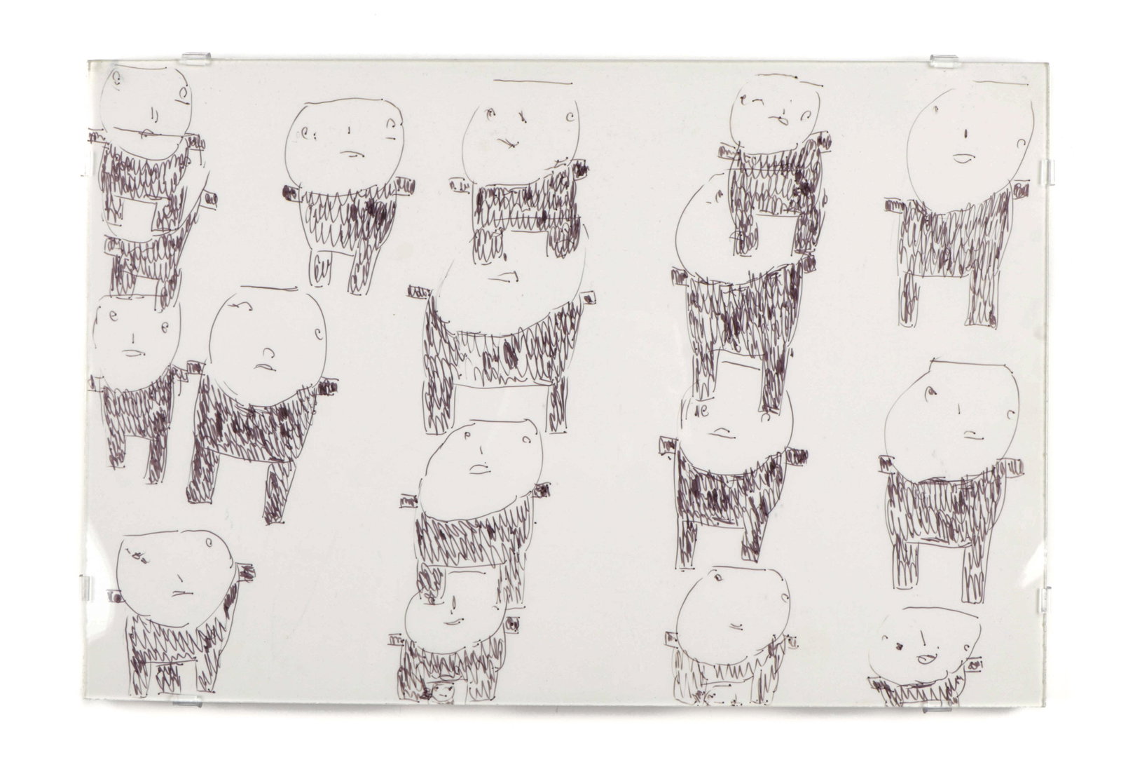 Donald Mitchell (American, b. 1951): Donald Mitchell (American, b. 1951) Untitled (Figures), Pen & Ink drawing on paper. Unframed. Size: 12'' x 18'', 30 x 46 cm.