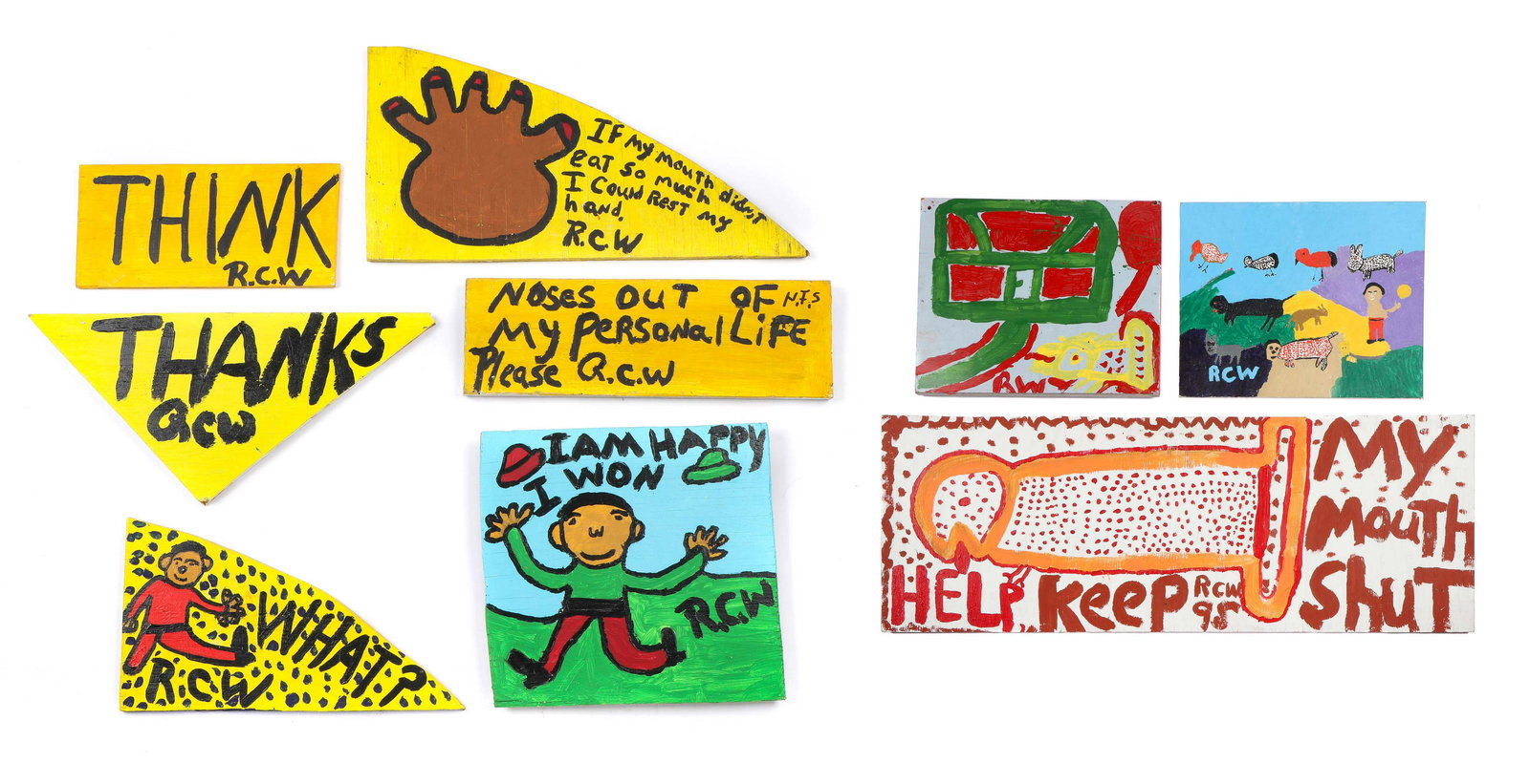 Ruby C. Williams (20th c.) Group of 9 Paintings: Ruby C. Williams (American, 20th c.) Group of 9 Paintings on board, each signed. Unframed. Ranging in Size: 6'' x 12'' 15 x 30 cm (board) to 18'' x 48'', 46 x 122 cm (board). Provenance: Private Delaw