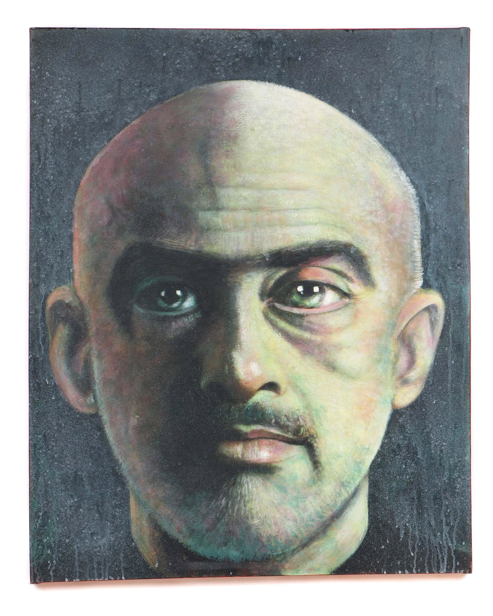 Jean Claude Legagneur (Haitian b. 1947): Jean Claude Legagneur (Haitian b. 1947) "Portrait of Francesco Clemente," oil painting on canvas. Unframed. Size: 49.5'' x 40'', 126 x 102 cm (stretcher).