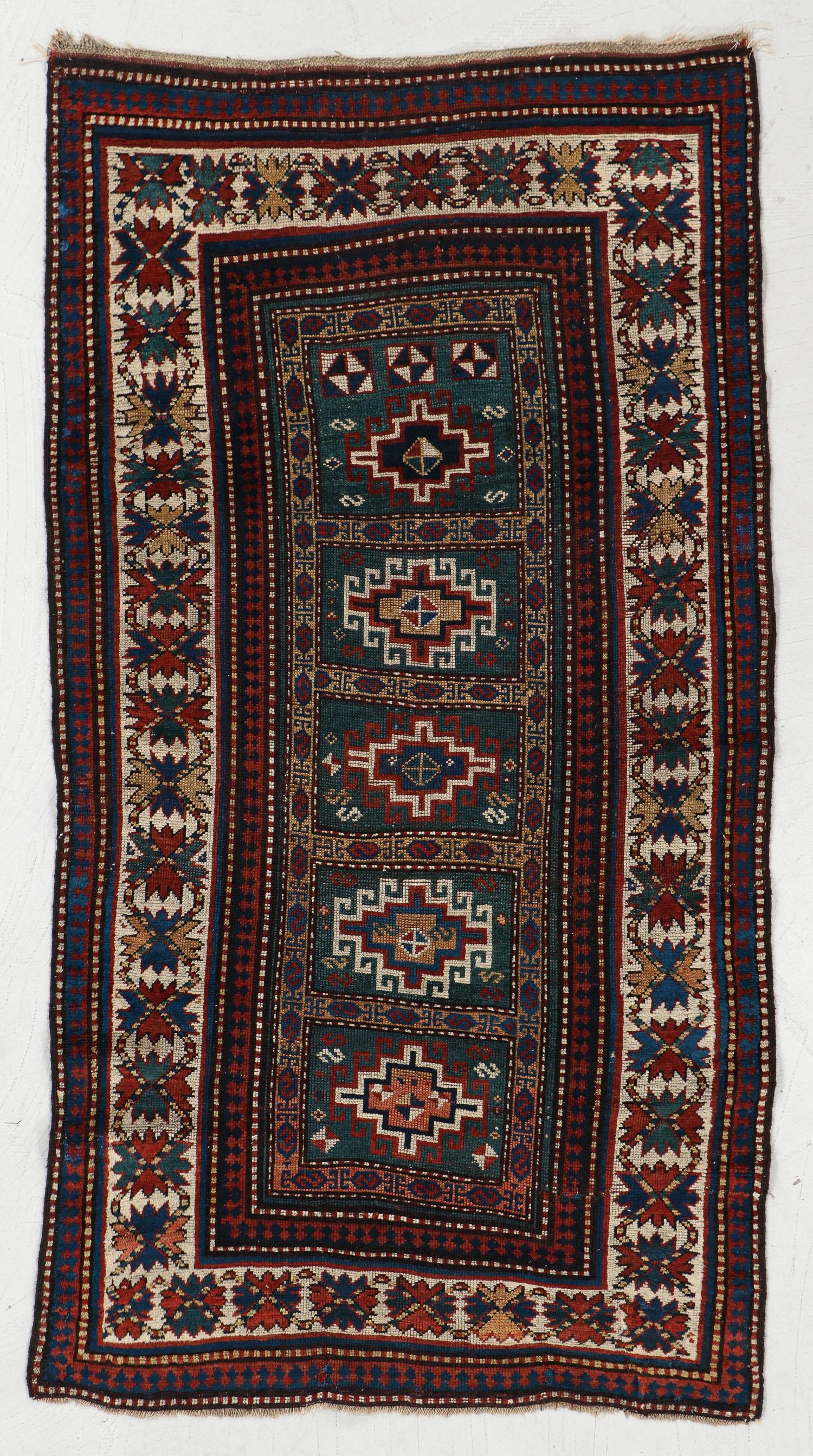 Kazak Rug, Caucasus, Circa 1900, 3'5'' x 6'3'' (1 of 4)