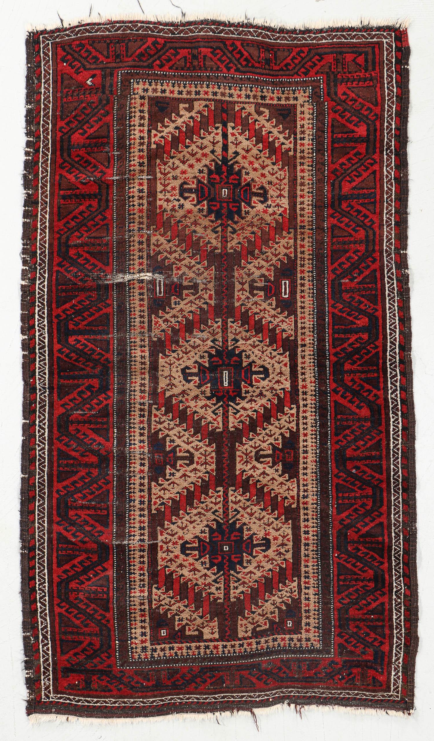 Beluch Rug, Afghanistan, Late 19th C., 3'1'' x 5'3'' (1 of 5)