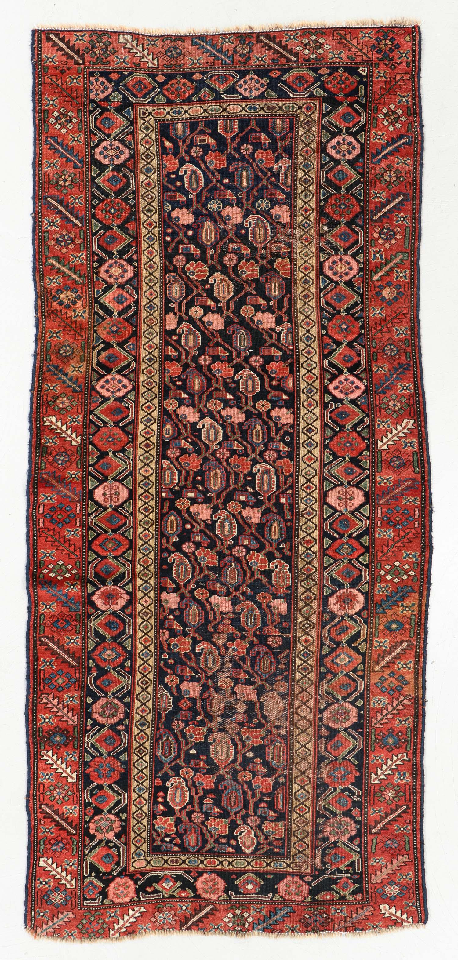 West Persian Kurd Rug, Circa 1880, 3'10'' x 9'2'' (1 of 5)