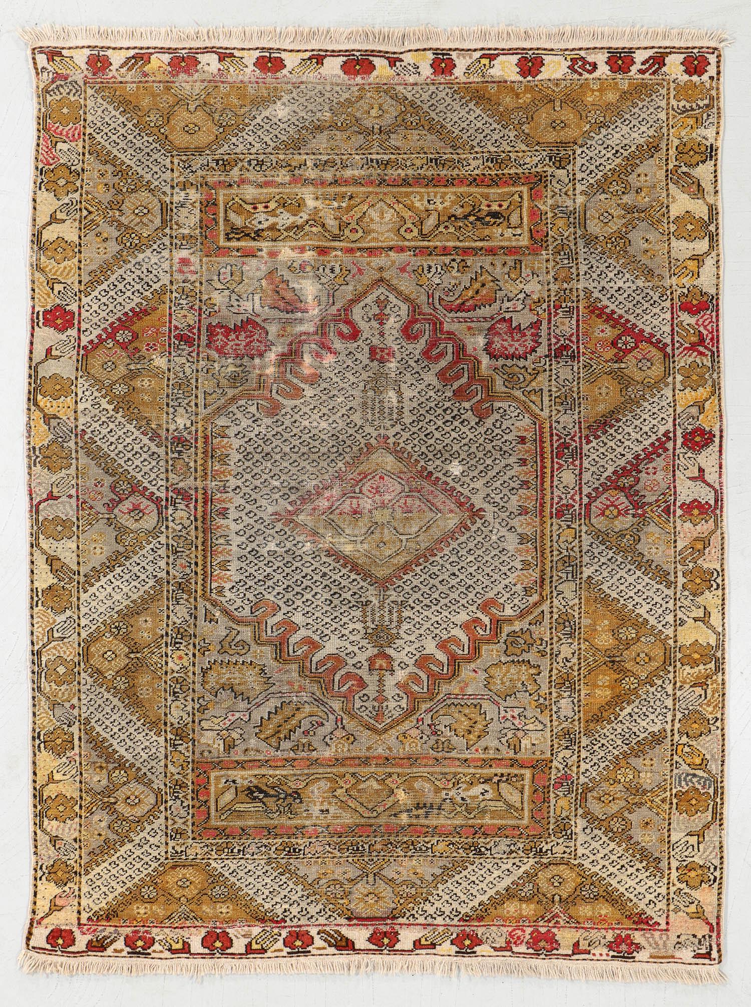 Ghiordes Rug, Turkey, Circa 1900, 4'5'' x 5'11'' (1 of 5)
