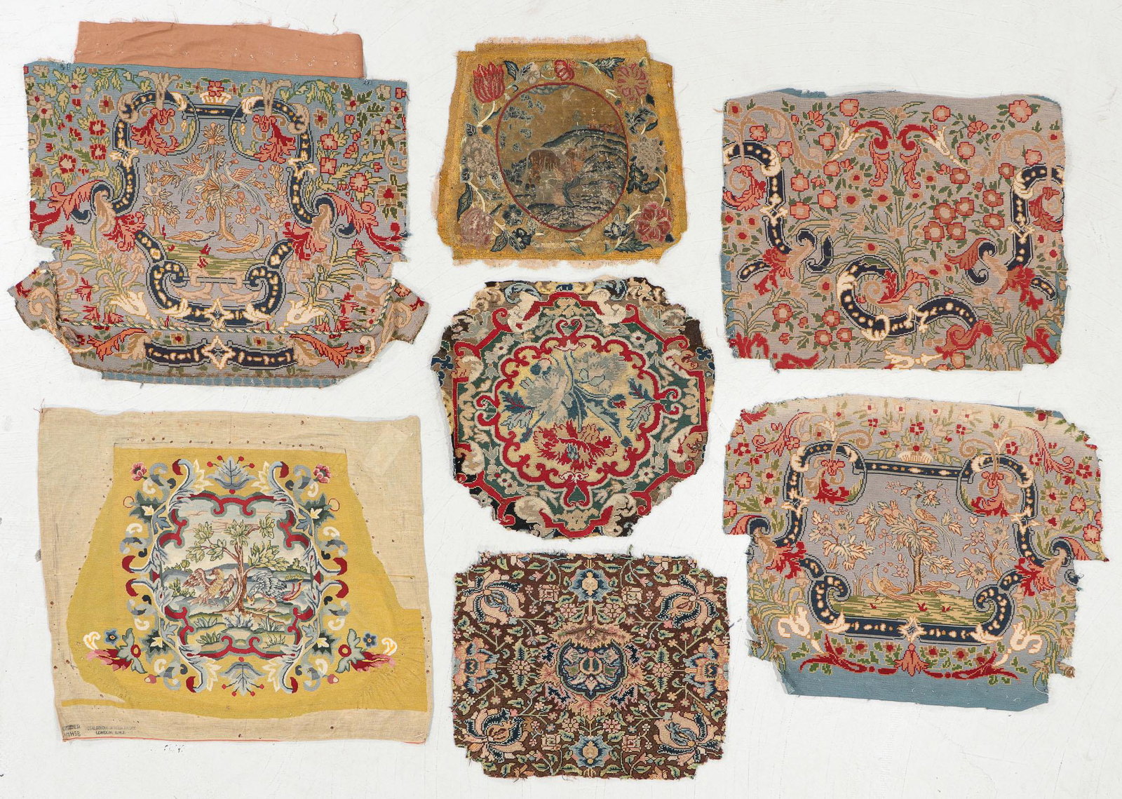 Seven 18/19th C. Needlepoint Cushion Covers, France (1 of 9)
