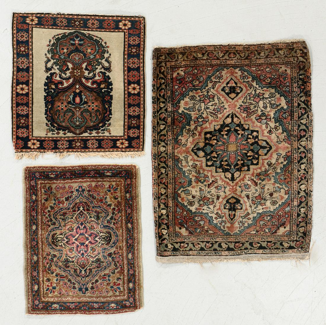 Three Antique Persian Rug Mats (1 of 9)