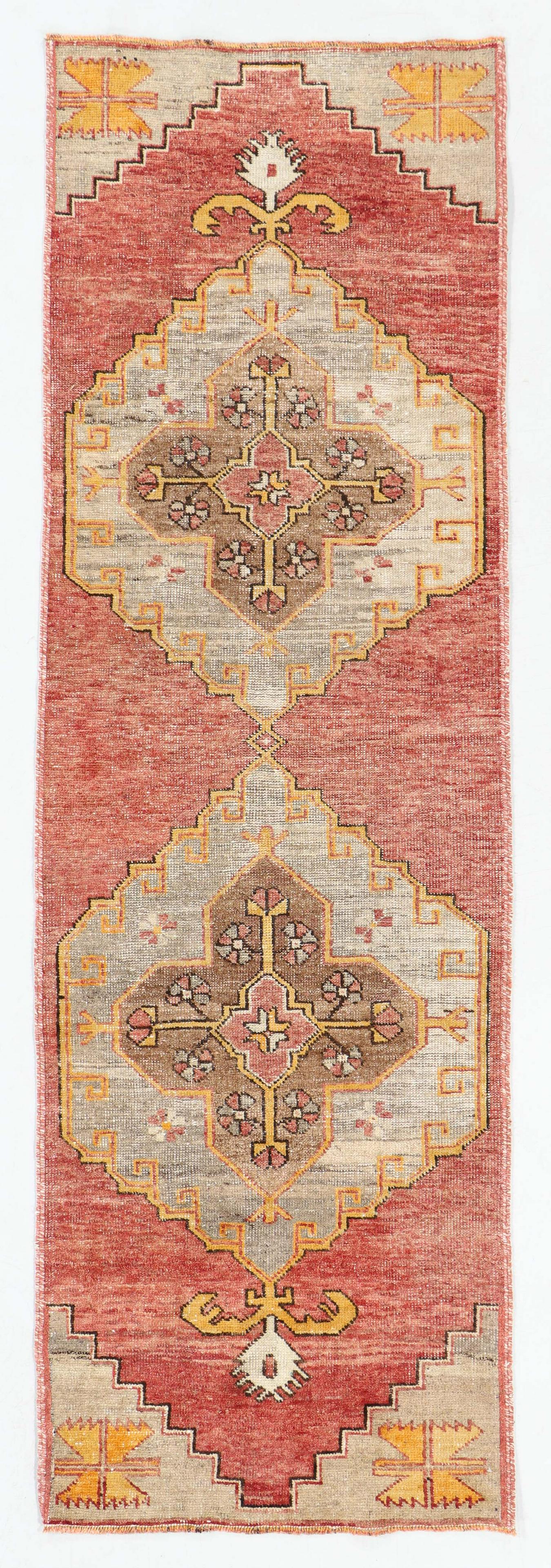 Oushak Village Rug, Turkey, Mid 20th C., 2'10'' x 9'1'' (1 of 5)