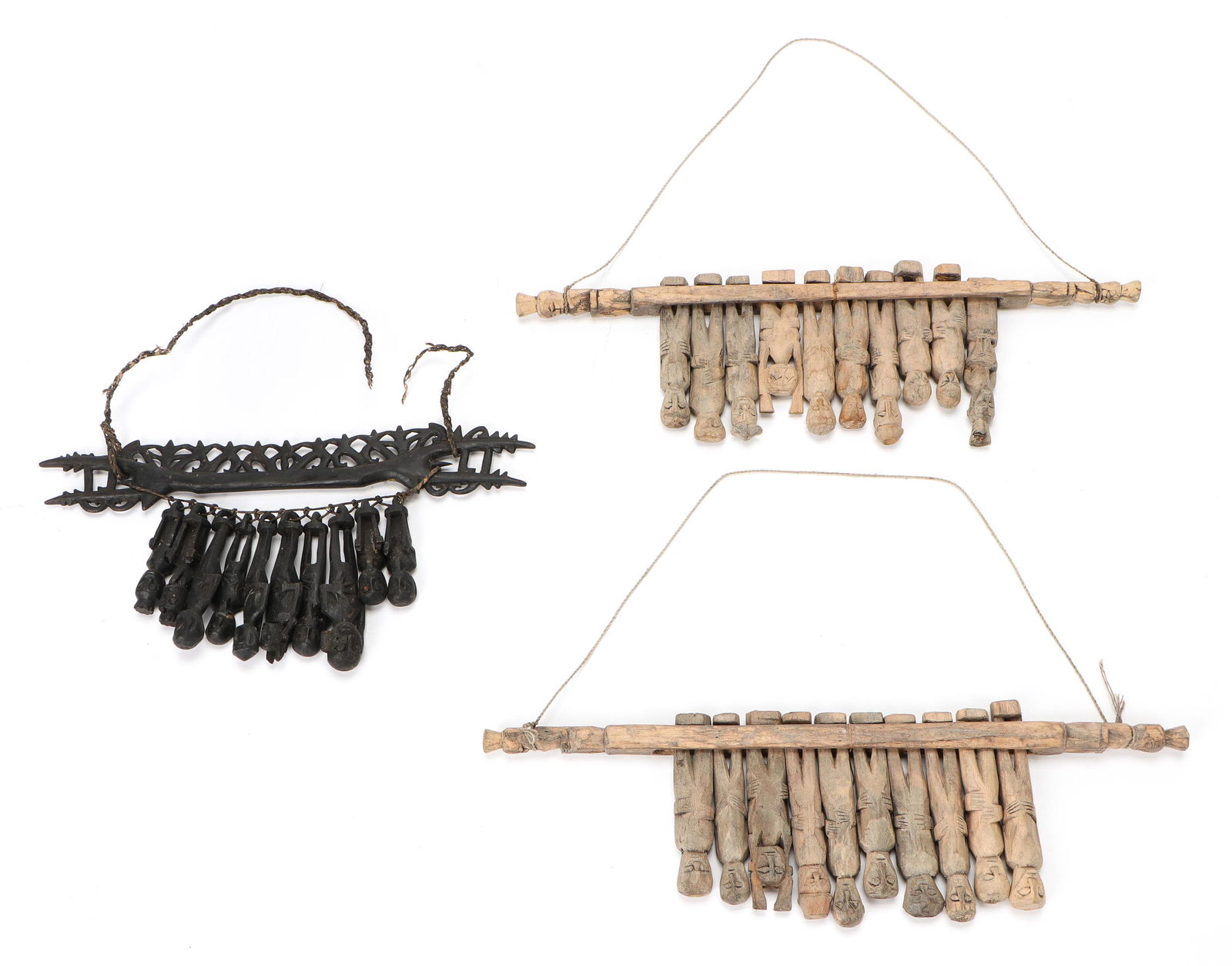 Dayak Carved Wood Charm Figure Group, Borneo (1 of 9)