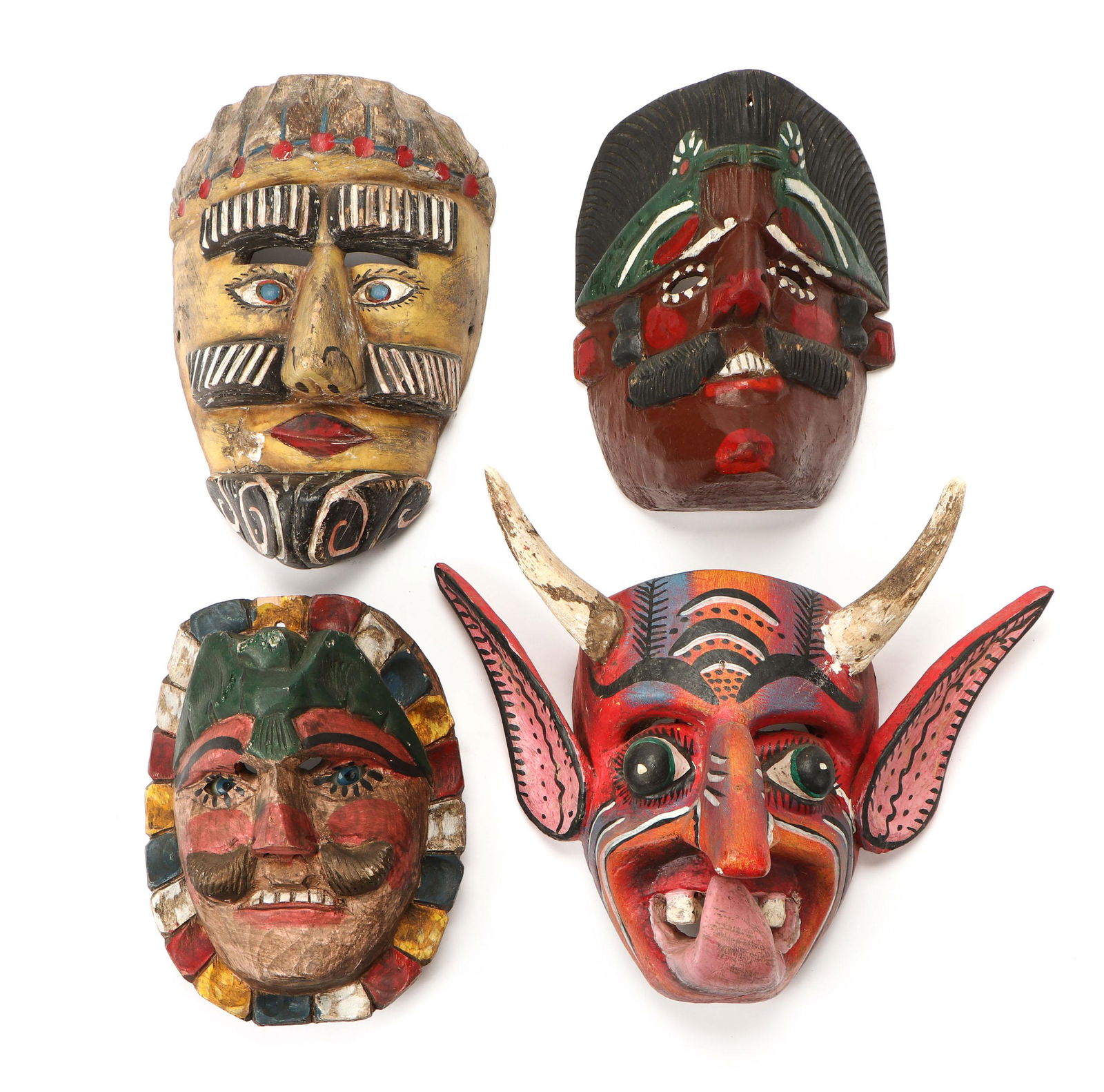 Four Vintage Mexican and Guatemalan Festival Masks (1 of 4)