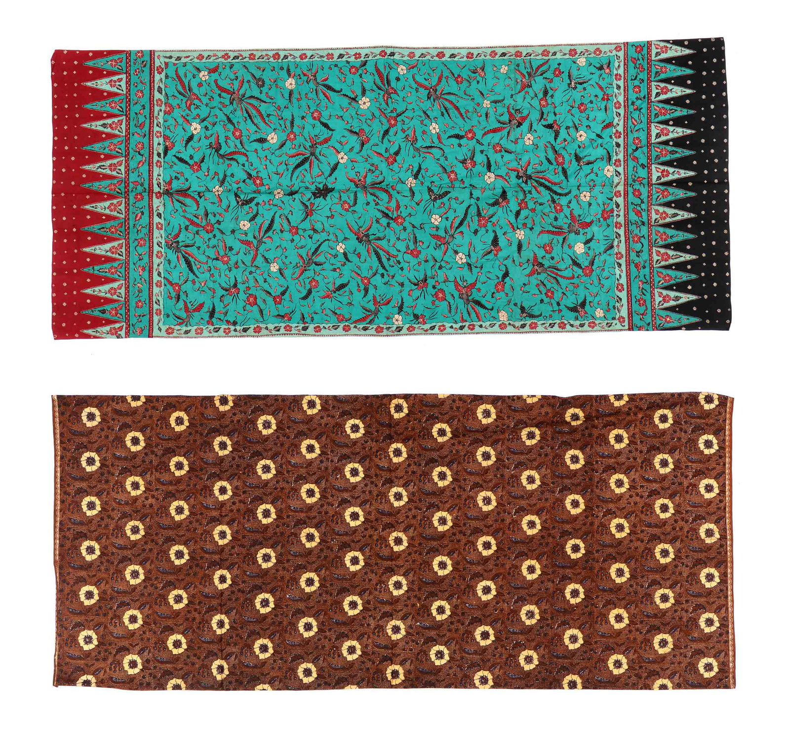 Two Indonesian Cotton Batik Sarongs, mid 20th C. (1 of 6)