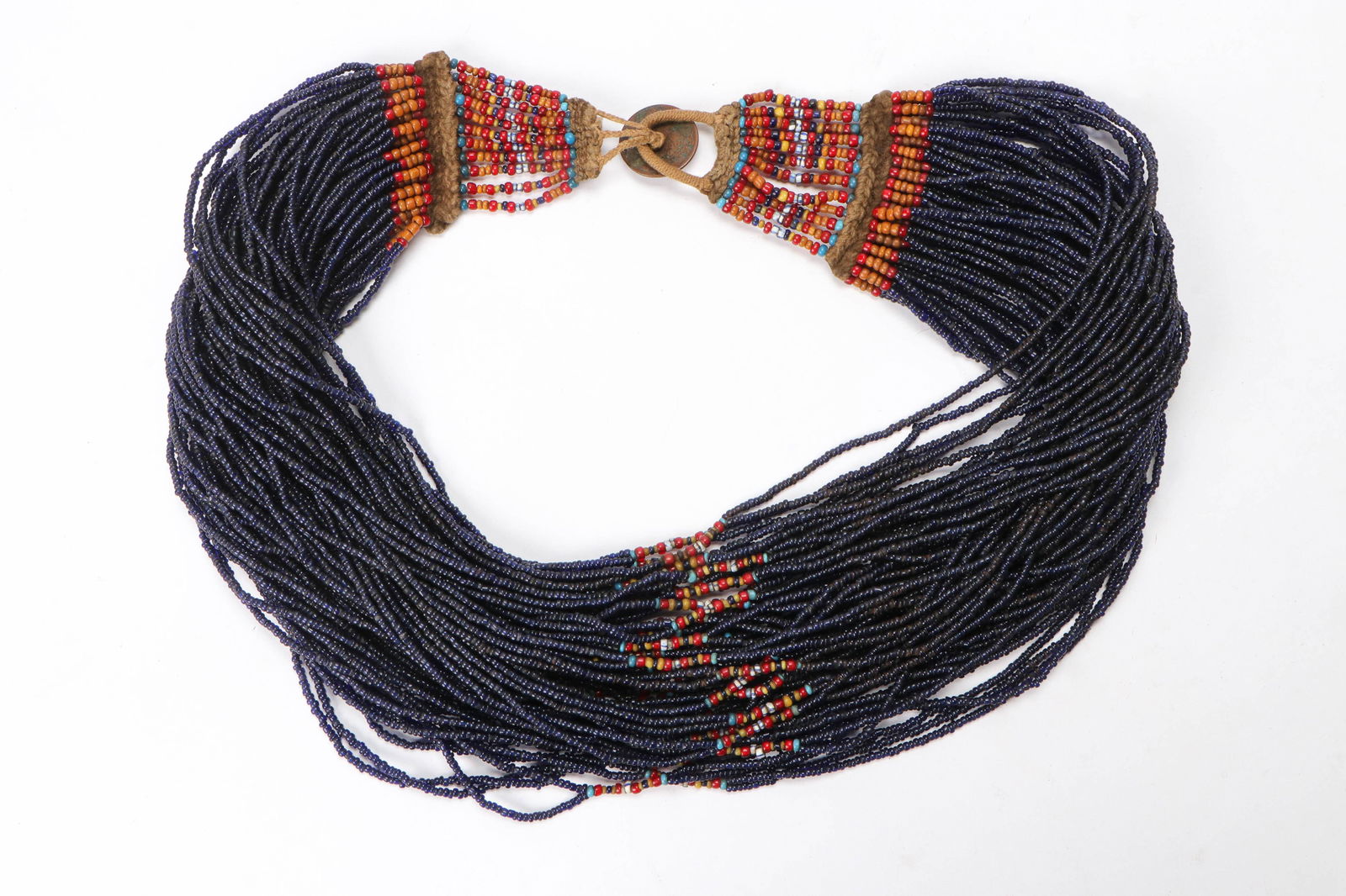 Konyak Cobalt "Royal" Glass Trade Bead Necklace (1 of 5)