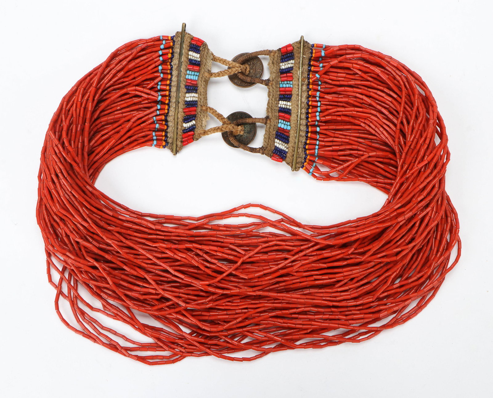 Konyak Naga Red Glass Trade Bead Necklace (1 of 5)