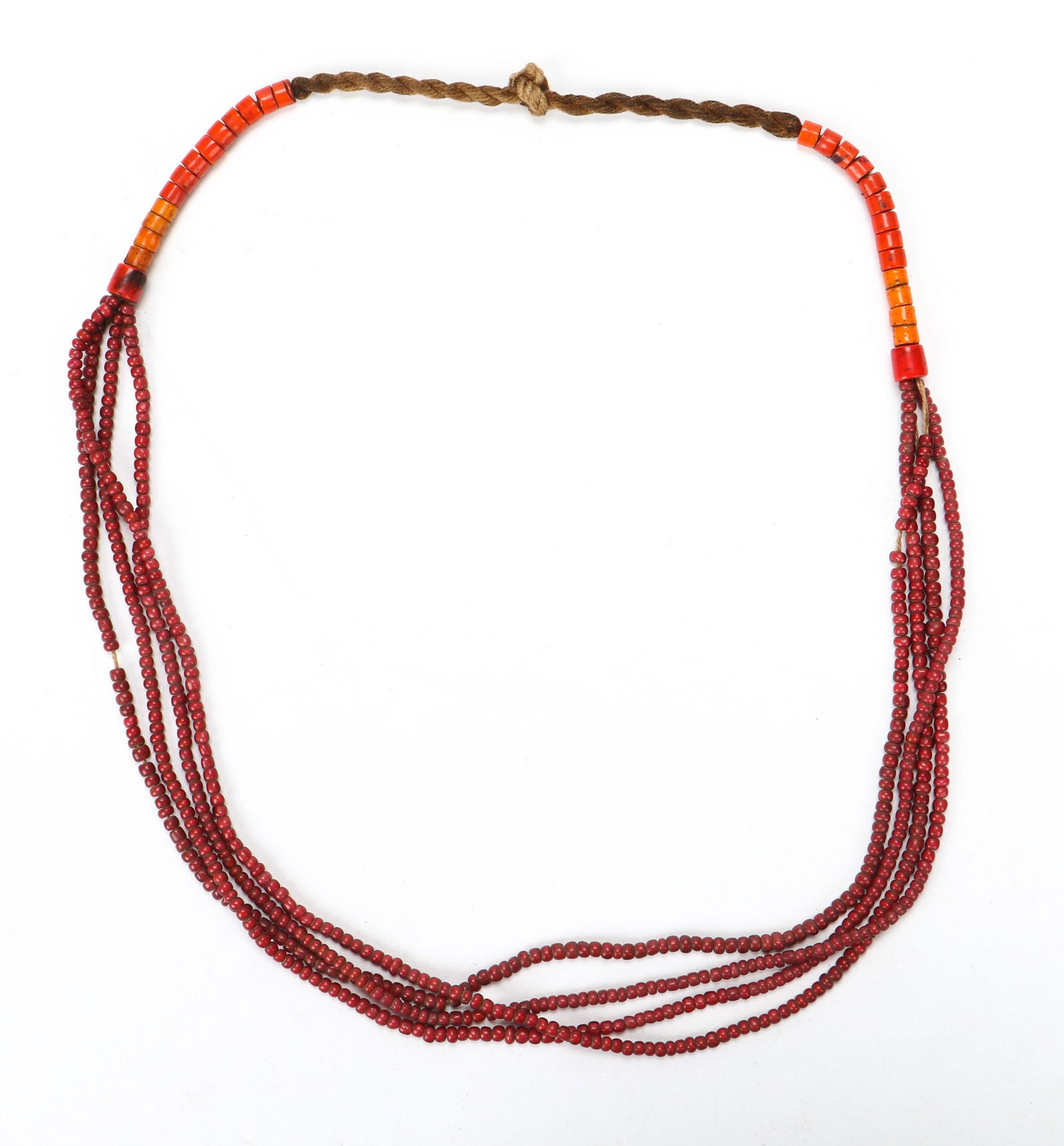 Konyak Naga Small Whiteheart Glass Trade Bead Necklace (1 of 4)