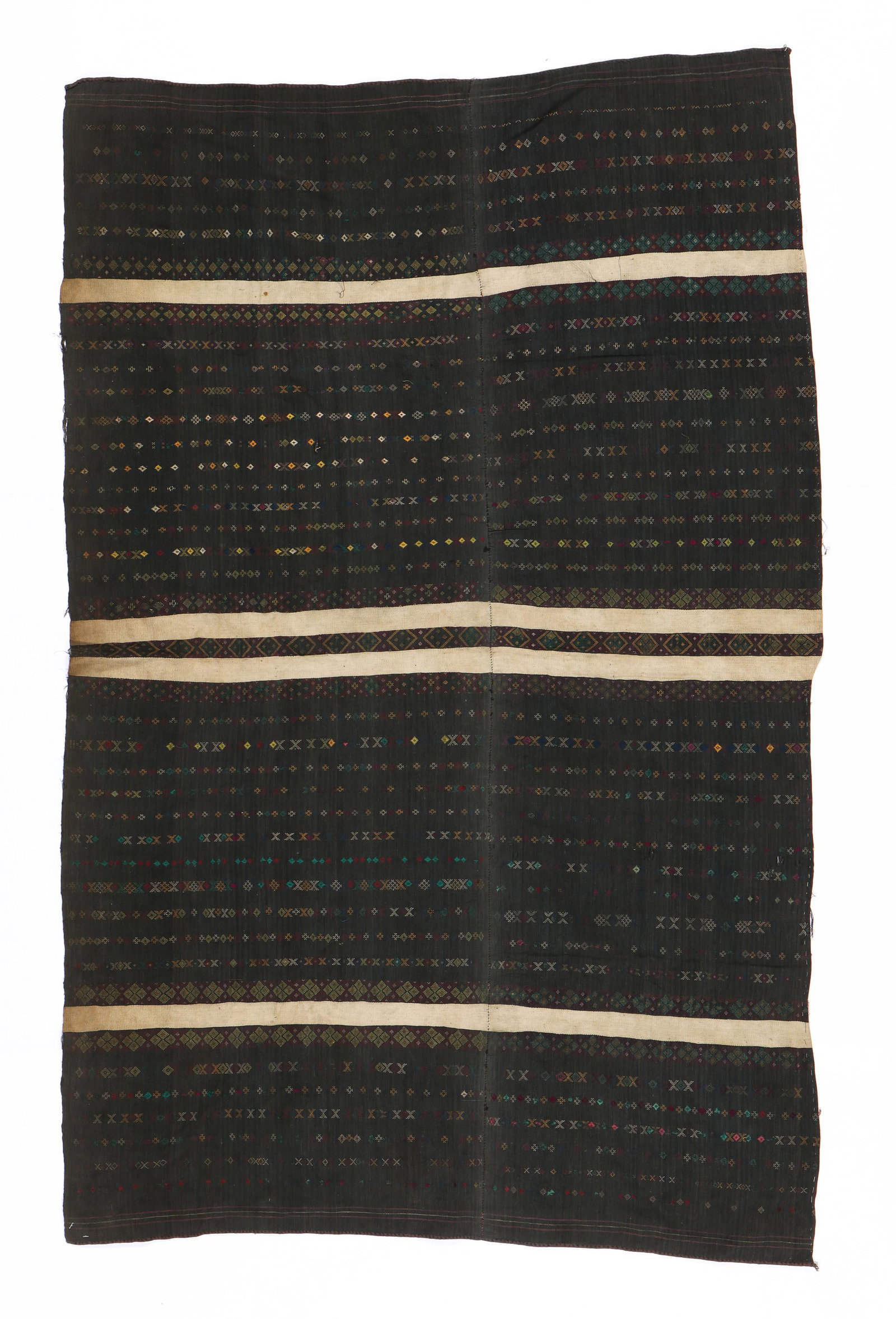 Northern Chin People, Haka Group Mantle, Burma: Northern Chin people, Haka group Mantle, Burma, cotton, silk, discontinuous supplementary weave. Size: 64.5'' x 41'' (164 x 104 cm).
