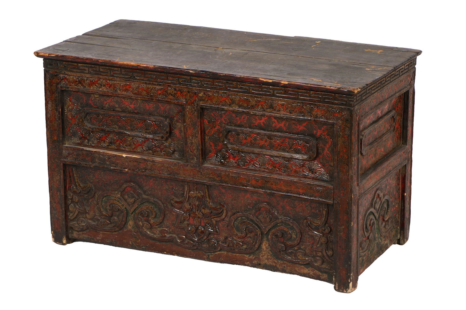 Antique Tibetan Low Chest (1 of 9)