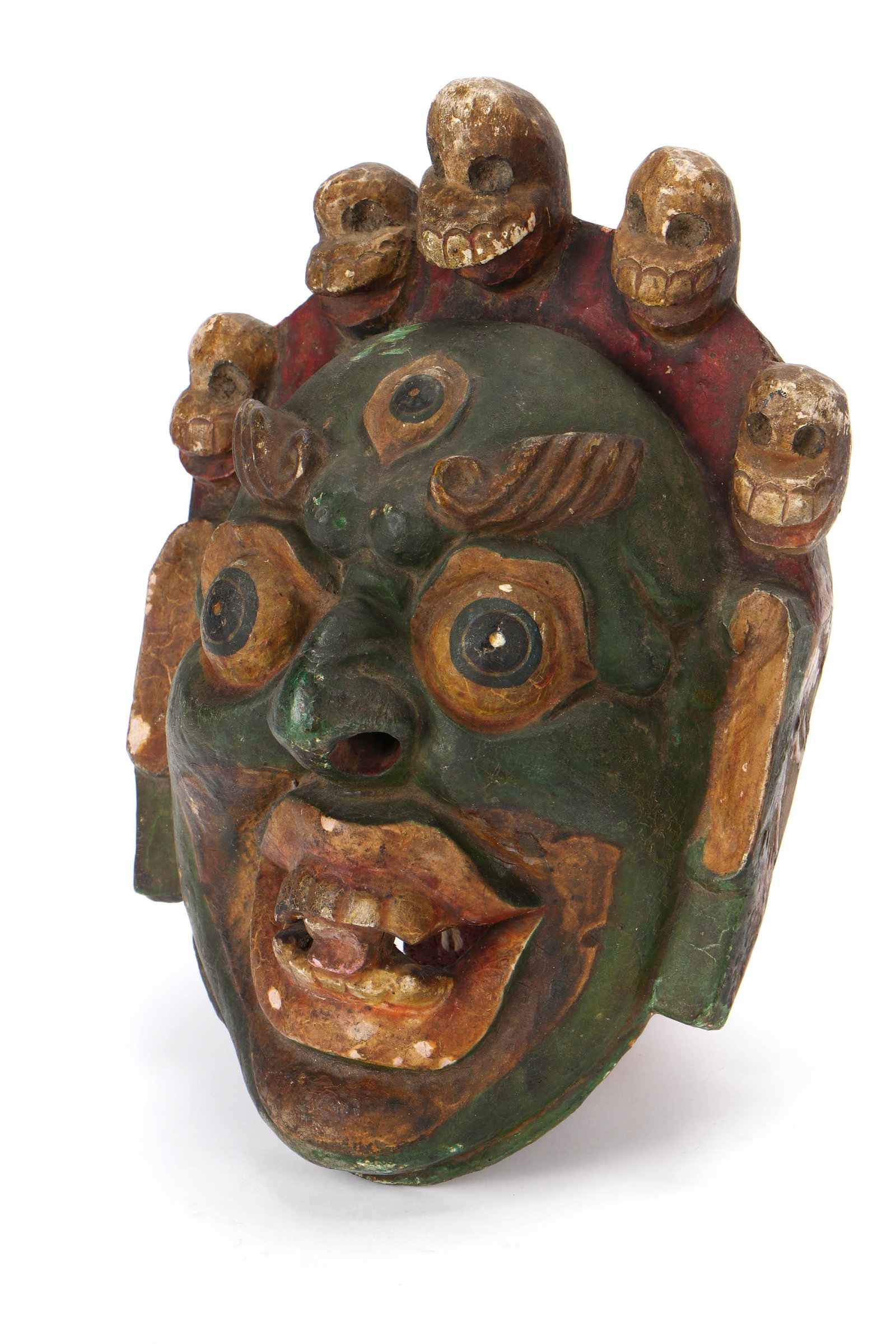 Nepalese Newari Painted Wood Festival Mask, Early 20th (1 of 8)