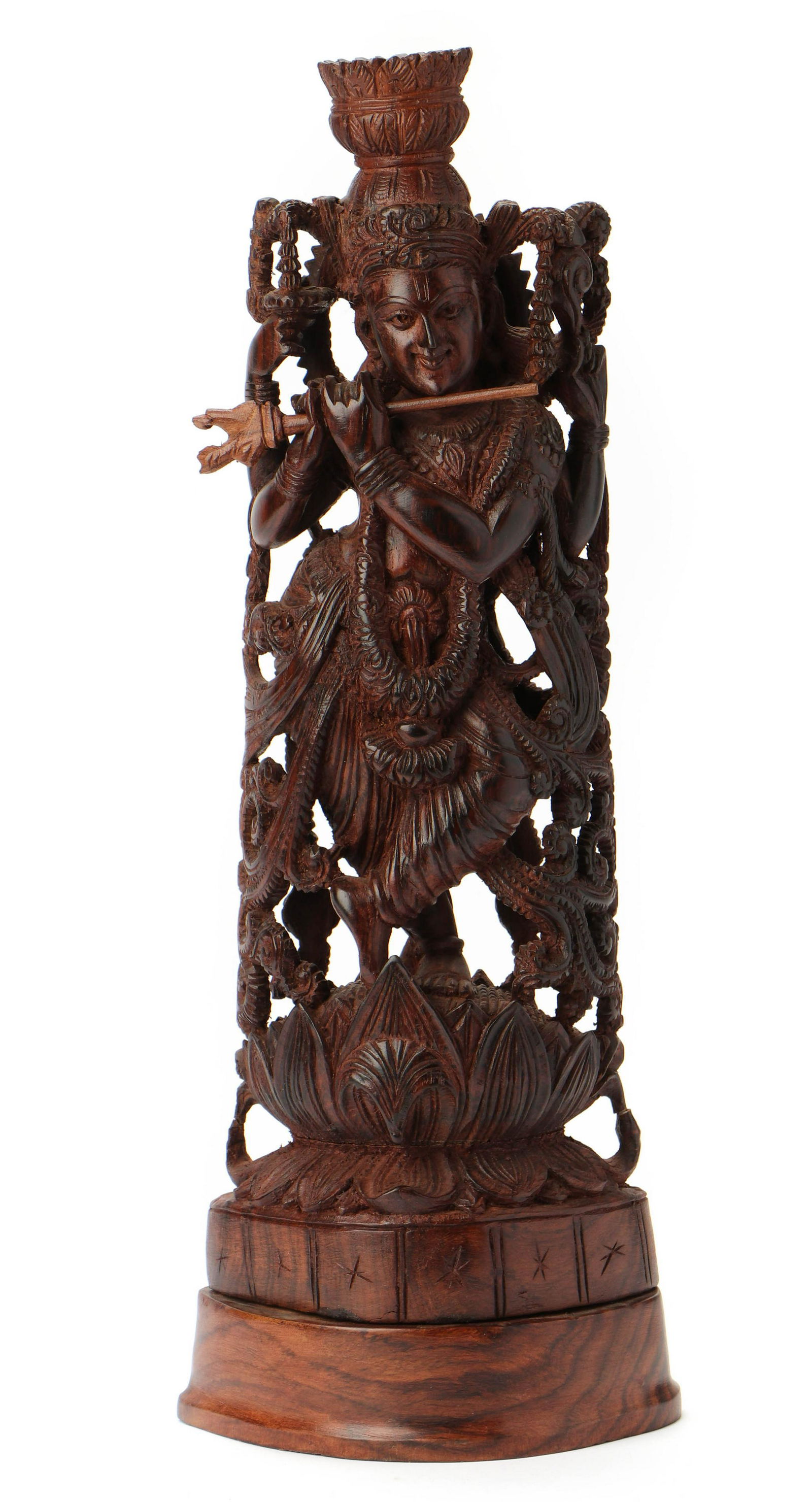 Indian Carved Wood Figure of Krishna, Early/Mid 20th C. (1 of 7)