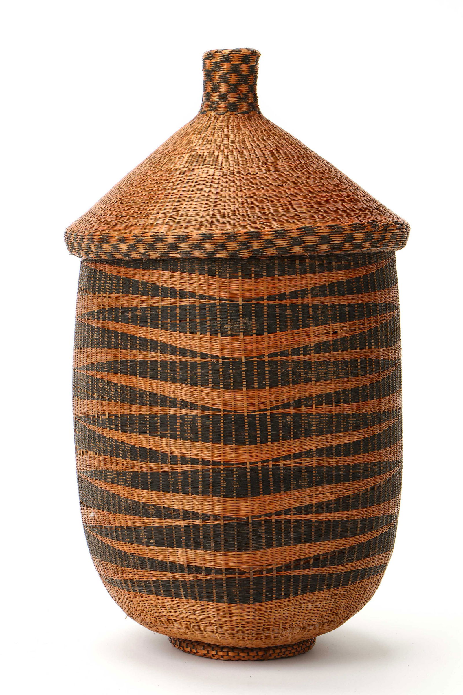 African Tutsi Lidded Basket, Rwanda, Early/Mid 20th C. (1 of 6)