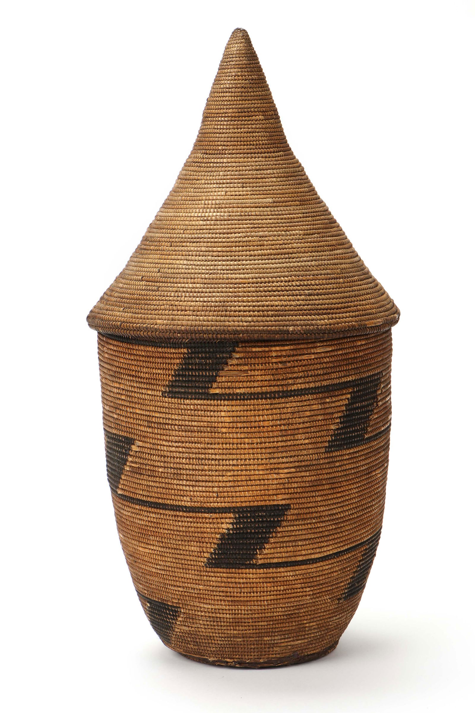 African Tutsi Lidded Basket, Rwanda, Early/Mid 20th C. (1 of 7)
