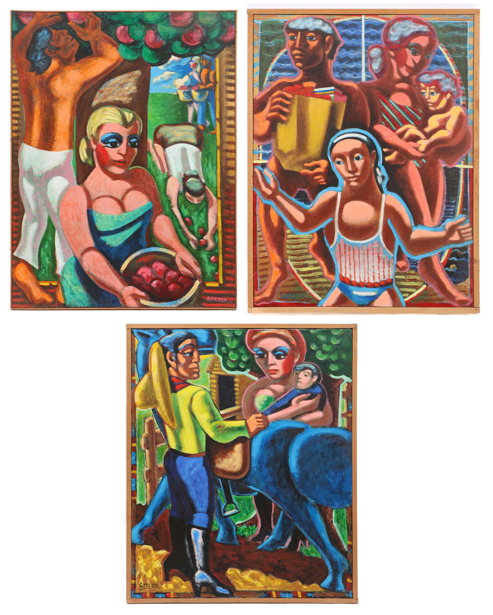 Jack Gerber (American, 1927-2021) 3 Paintings (1 of 5)