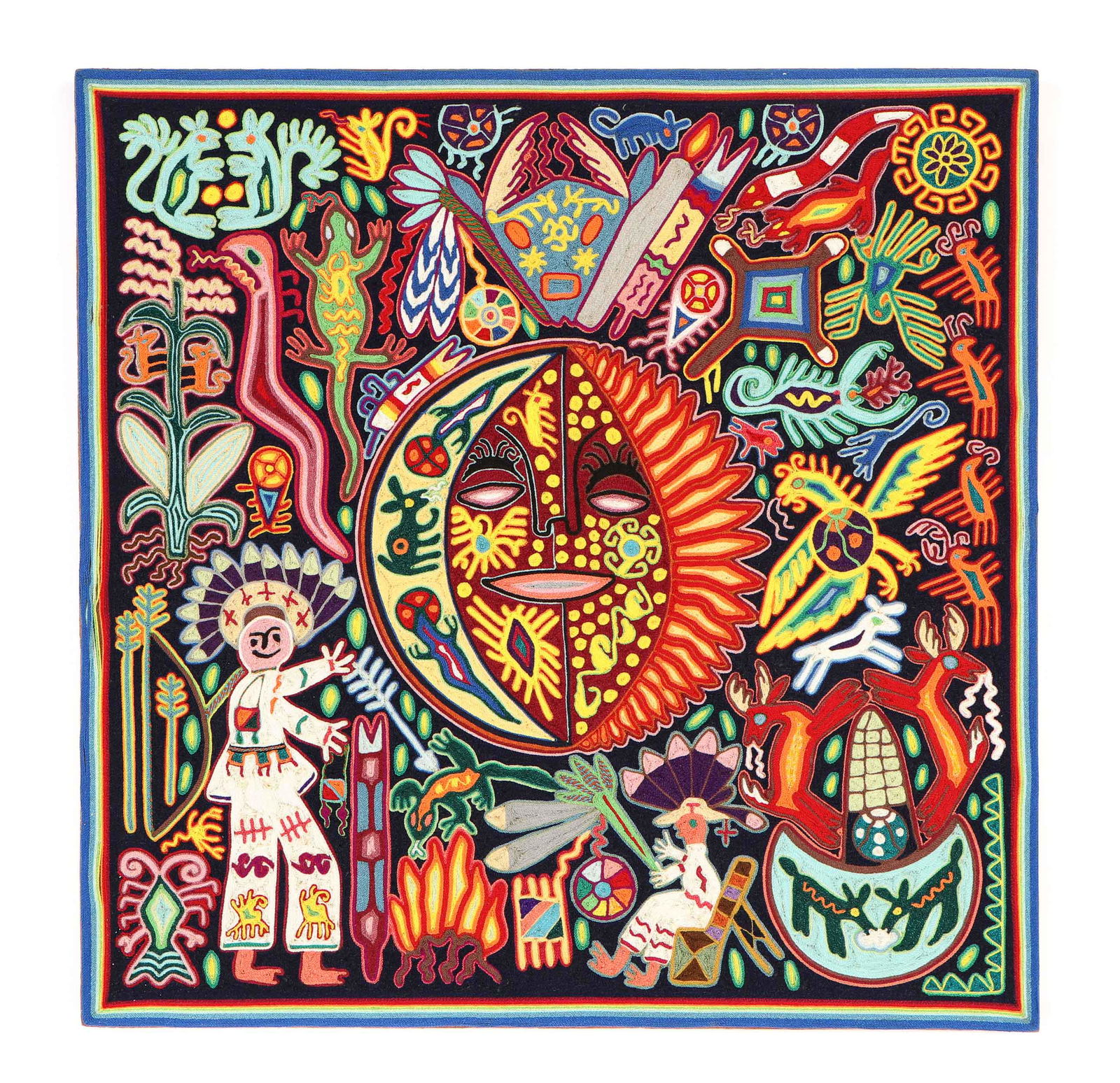 Huichol Yarn Painting (Mexican, 20th c.) (1 of 4)
