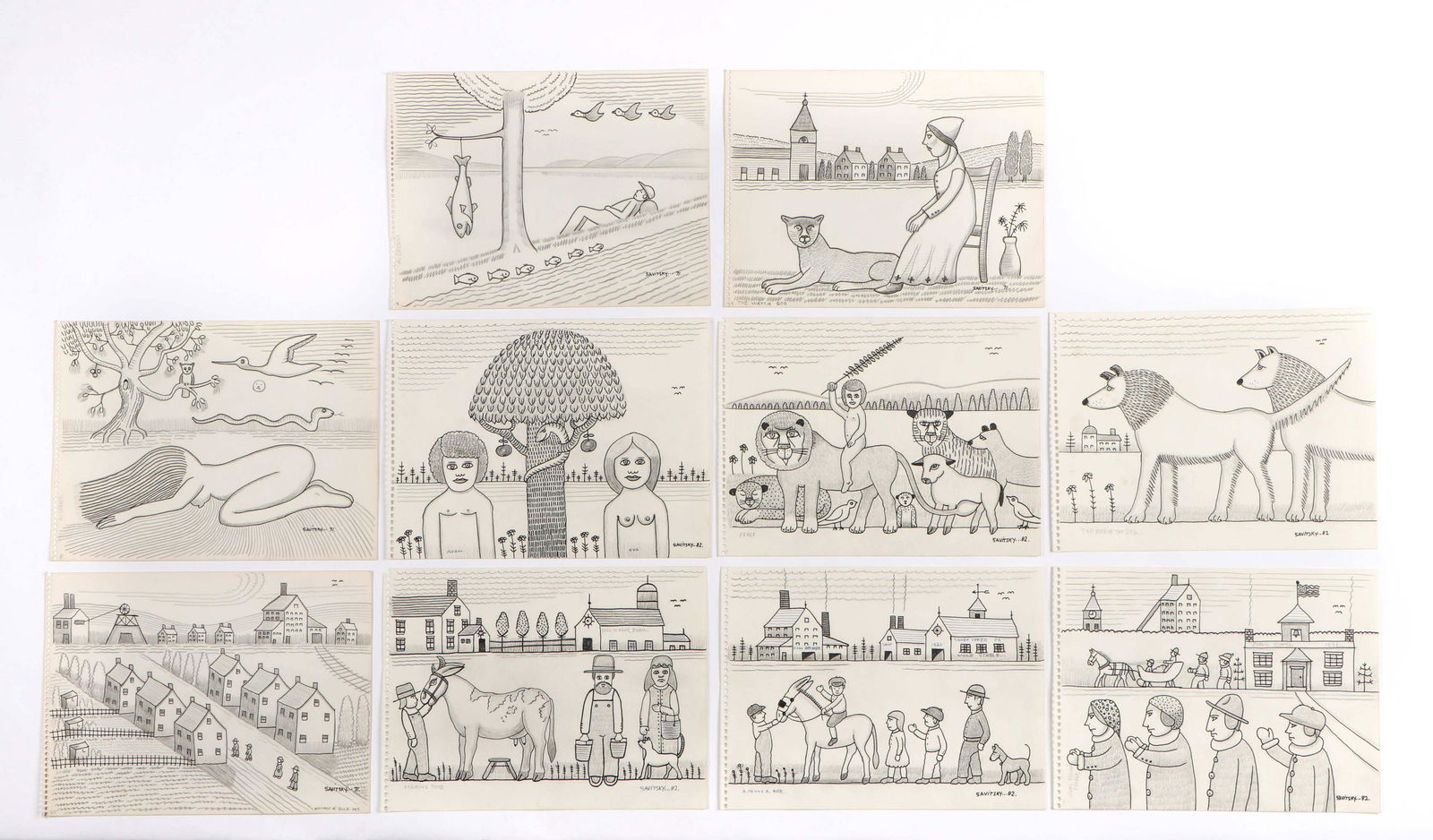 Jack Savitsky (American, 1910-1991) 10 Drawings (1 of 10)
