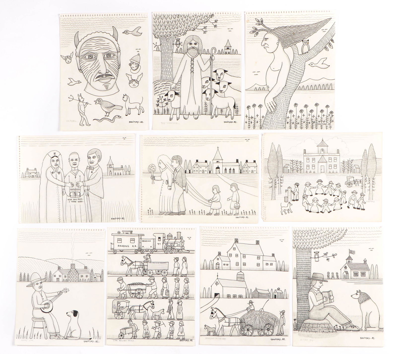 Jack Savitsky (American, 1910-1991) 10 Drawings (1 of 10)