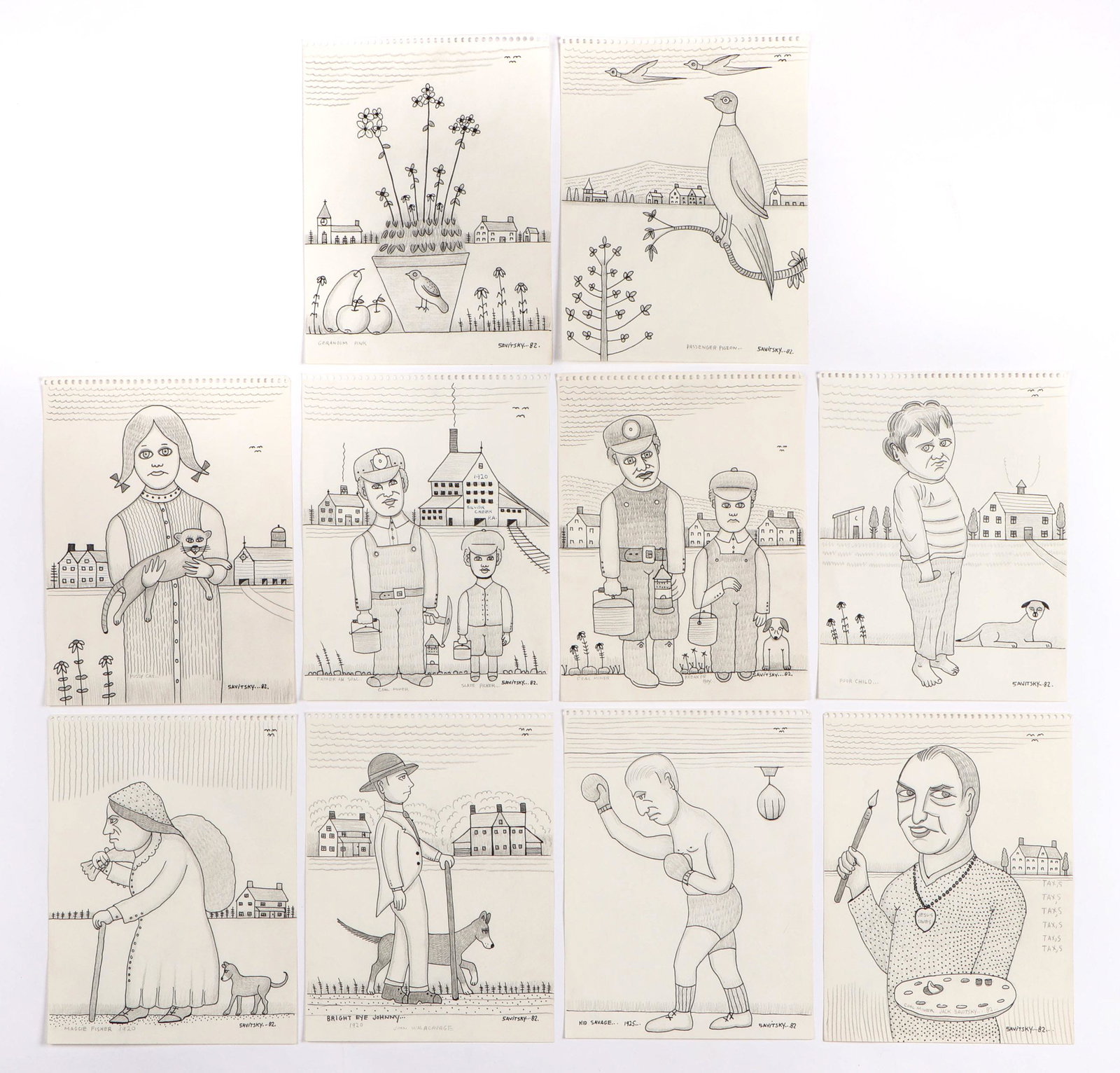 Jack Savitsky (American, 1910-1991) 10 Drawings (1 of 10)