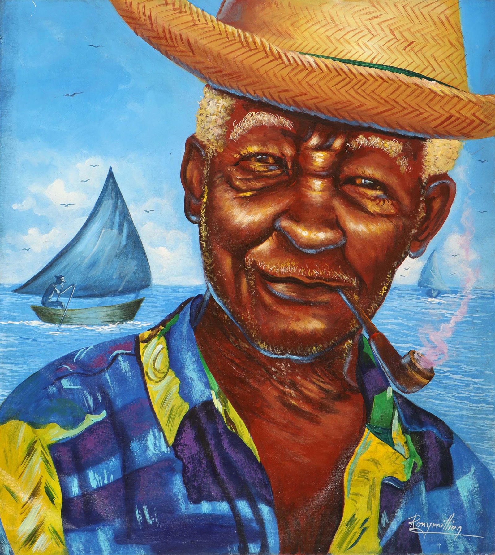 Rony Millien (Haitian, 20th c.) Portrait (1 of 4)