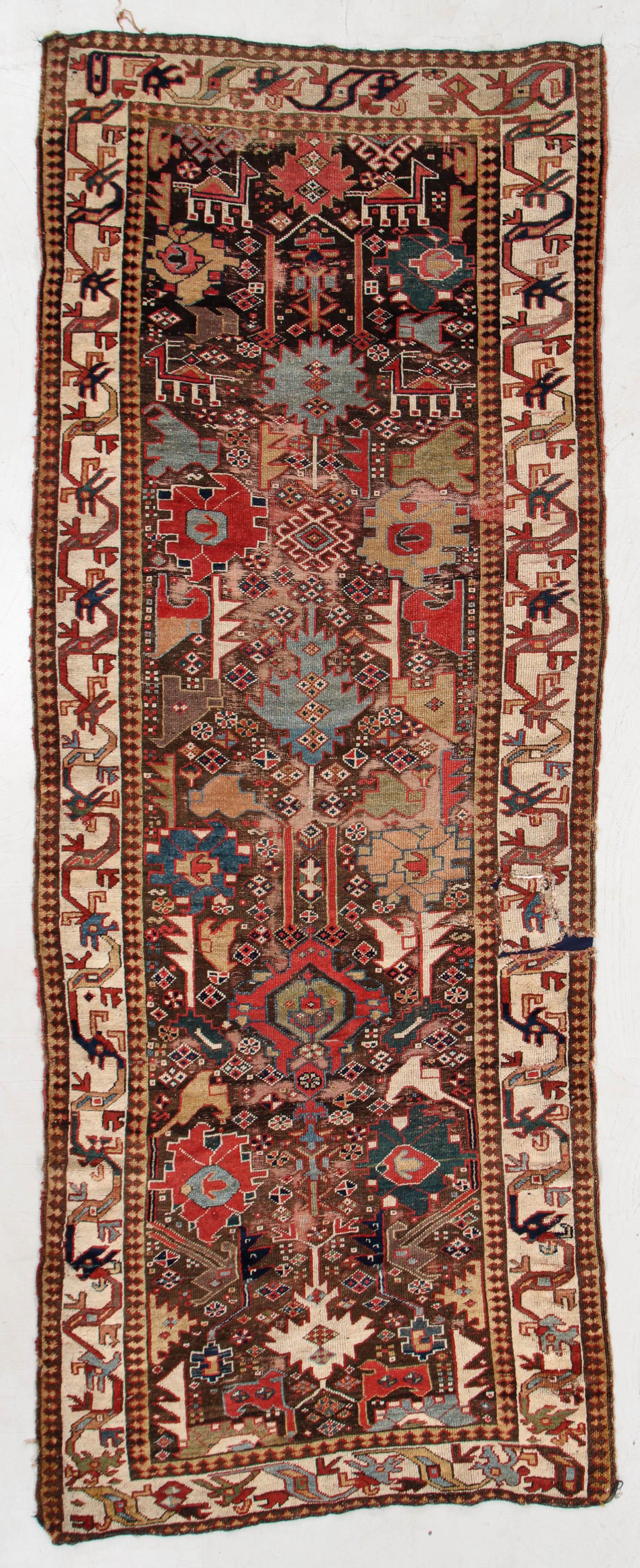 Sauj Bulagh Kurd Rug, Persia, Early/Mid 19th C., 4'1'' (1 of 5)
