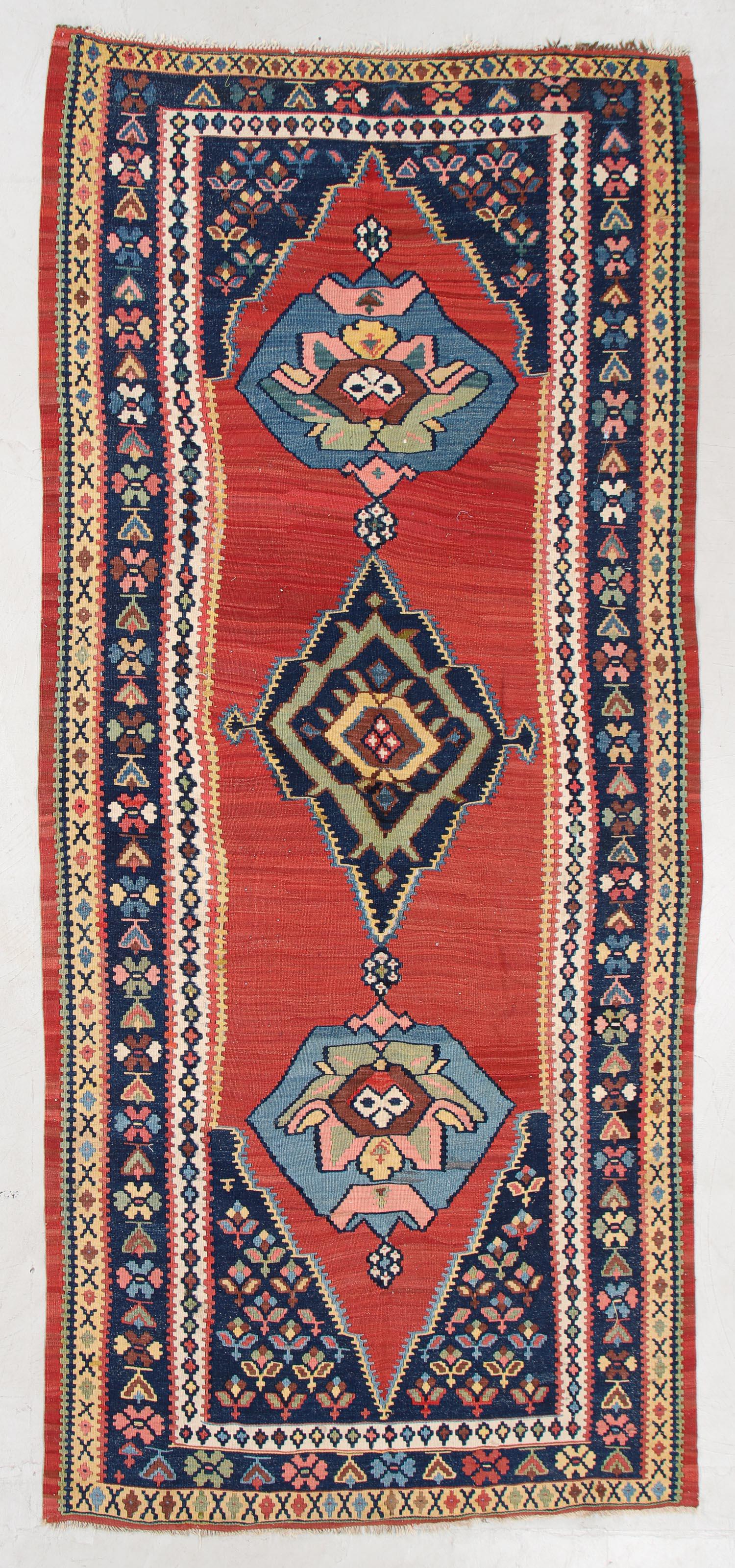 Bidjar Kilim, Persia, Circa 1900, 5'0'' x 11'5'' (1 of 4)