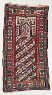 Shirvan Prayer Rug, Caucasus, Circa 1880, 3'0'' x 5'5'': Shirvan Prayer Rug, Caucasus, Circa 1880, 3'0'' x 5'5'' (91 x 165 cm). Weight: 5 lbs. Material: wool pile, wool warp, wool weft.