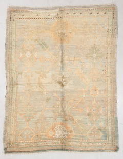 Oushak Rug, Turkey, Circa 1900, 5'1'' x 6'6'': Oushak Rug, Turkey, Circa 1900, 5'1'' x 6'6'' (155 x 198 cm). Weight: 16 lbs. Material: wool pile, wool warp, wool weft.