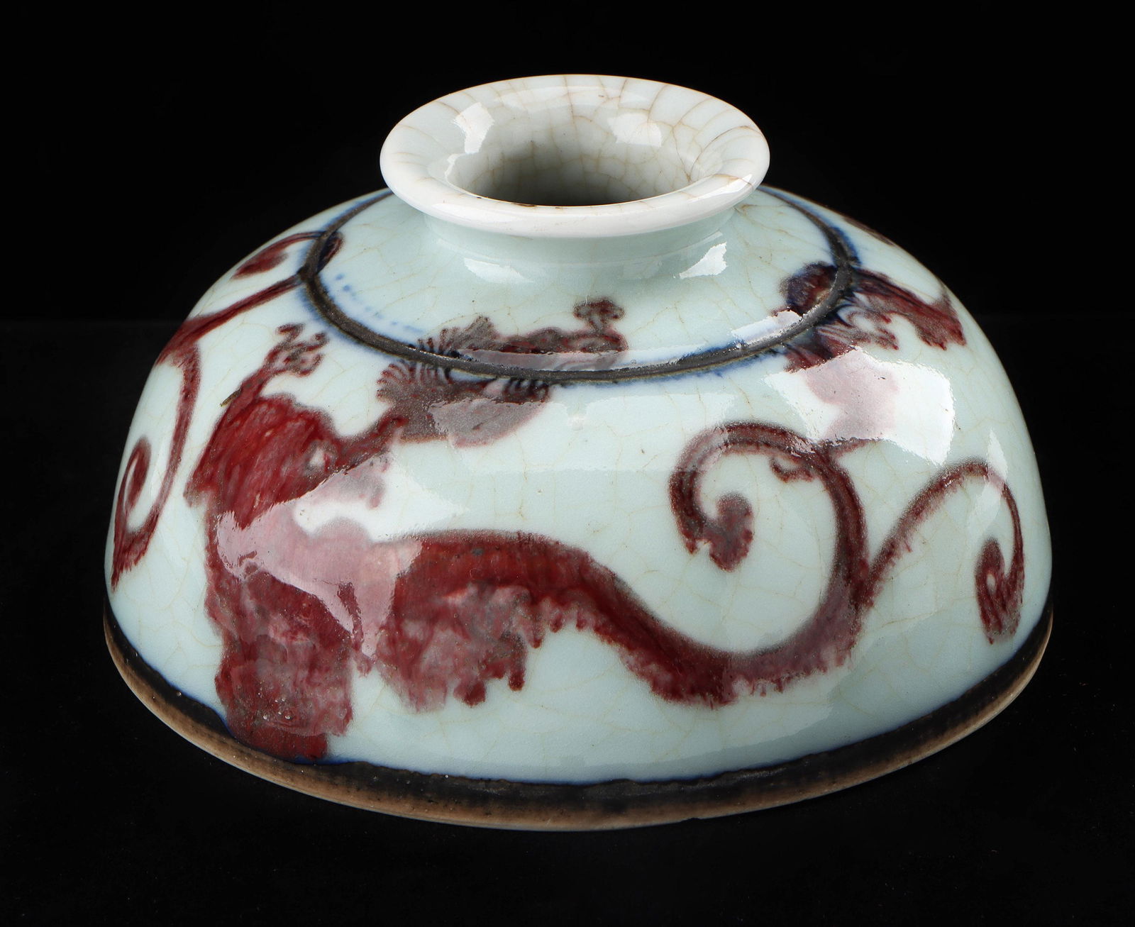 Chinese Porcelain Iron Red Dragon Ink Well (1 of 6)