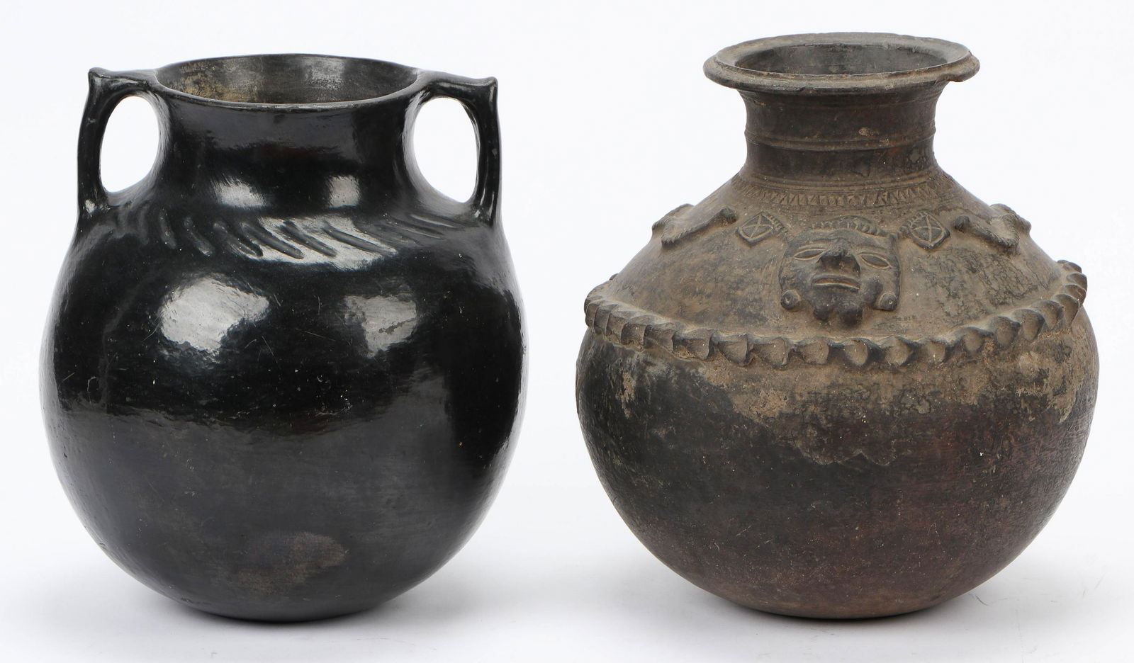 Two Pots. Pueblo or Mexican and Nepalese, Early 20th C. (1 of 7)