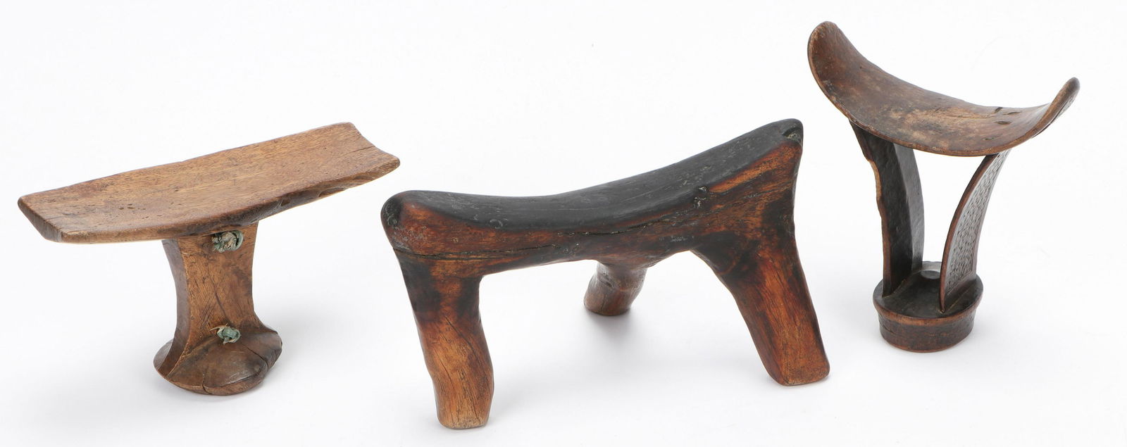 3 African Headrests, Mid 20th C. (1 of 7)