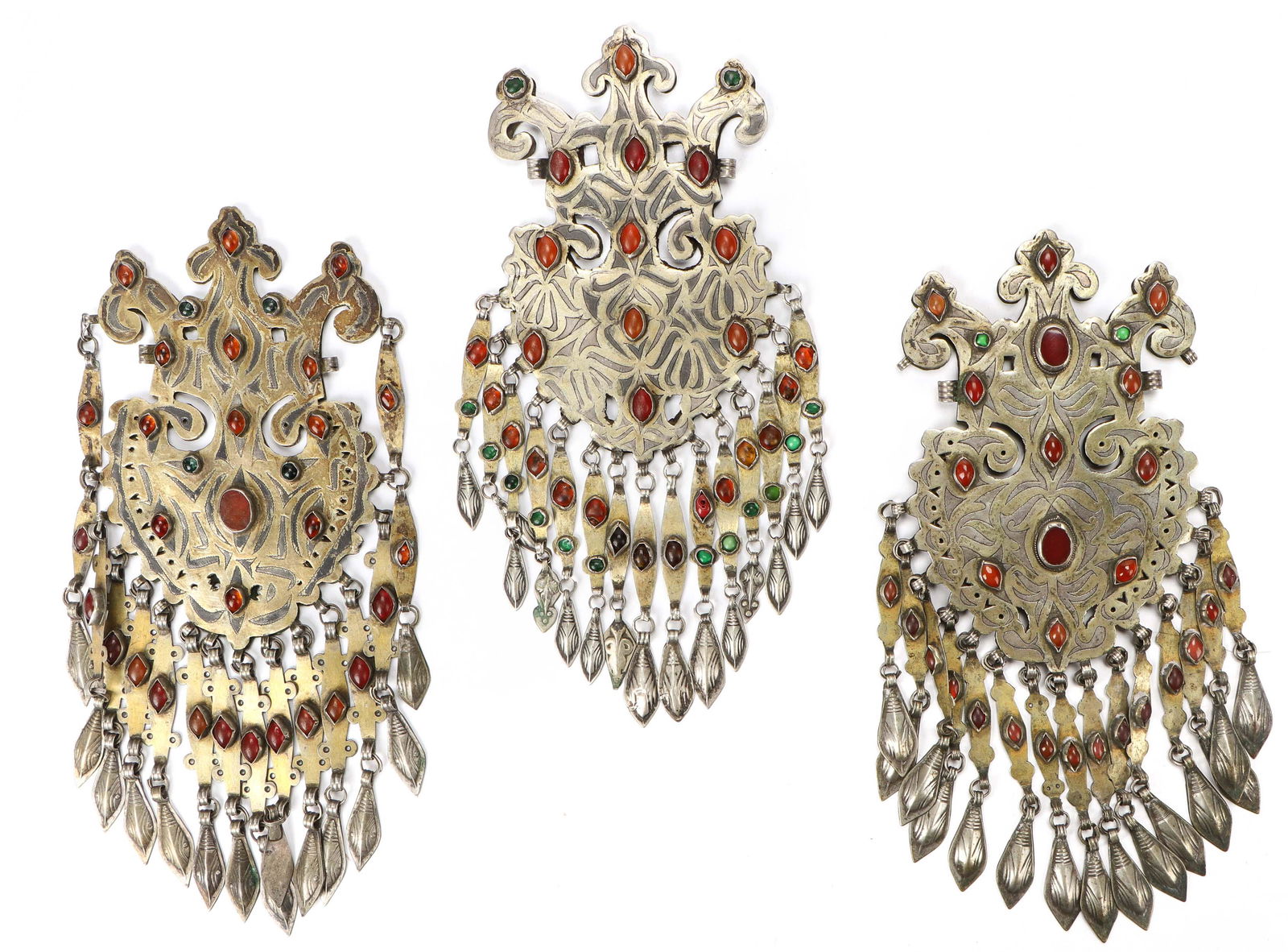 Three Turkmen Frog-form Silver Dagdan Pendants (1 of 9)