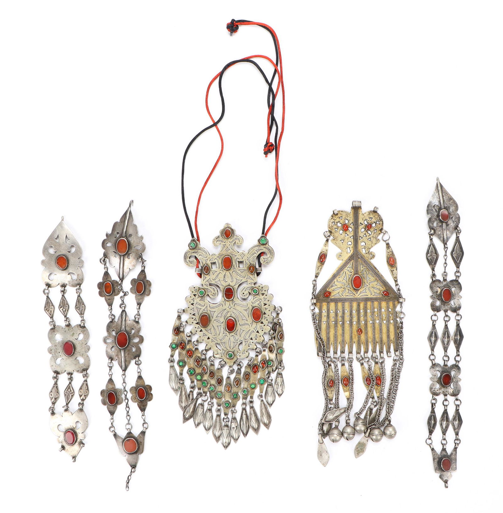 5 Turkmen Silver Gilt Adornments (1 of 8)