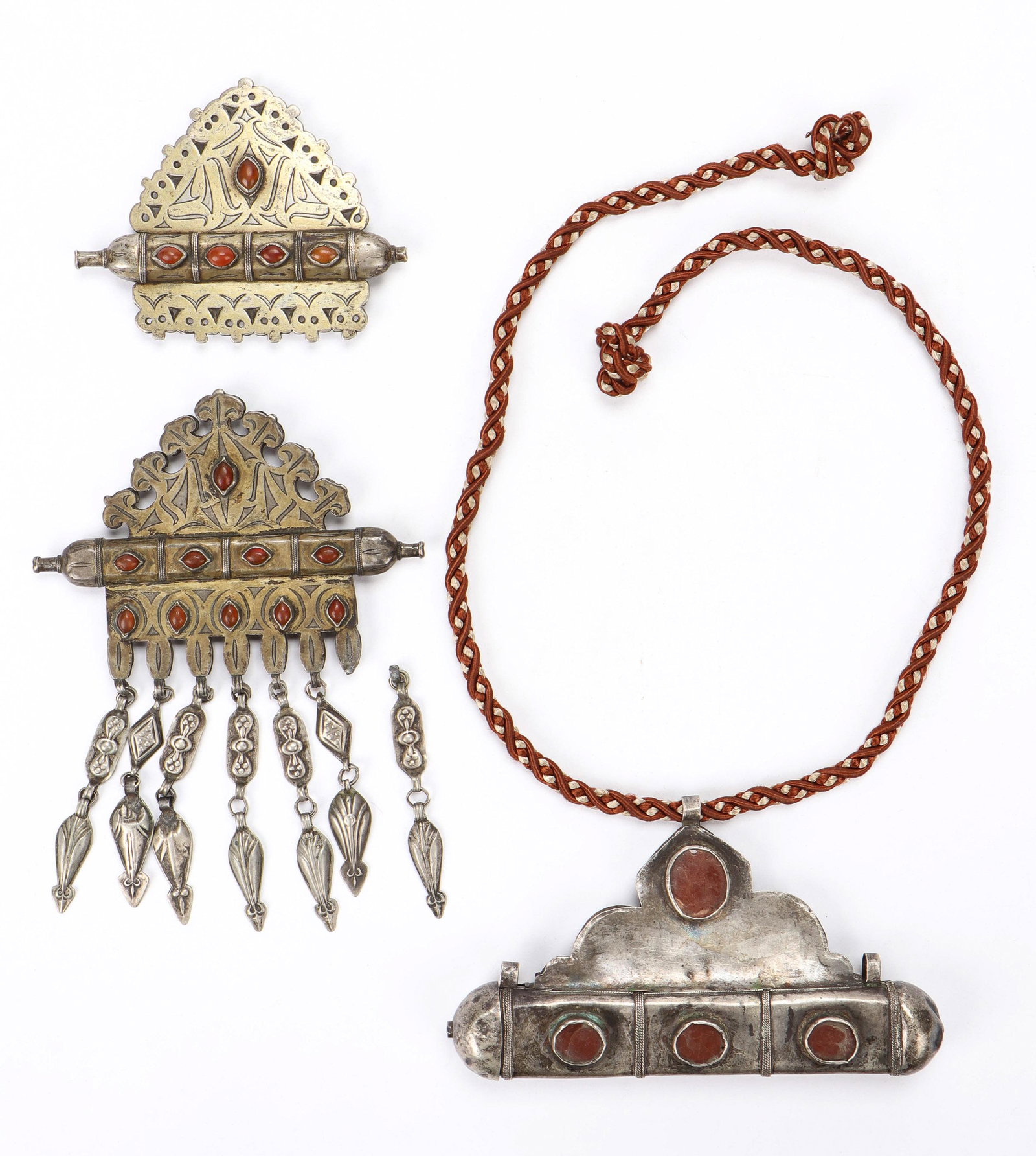 Three Turkmen Silver Amulet Holders (1 of 7)