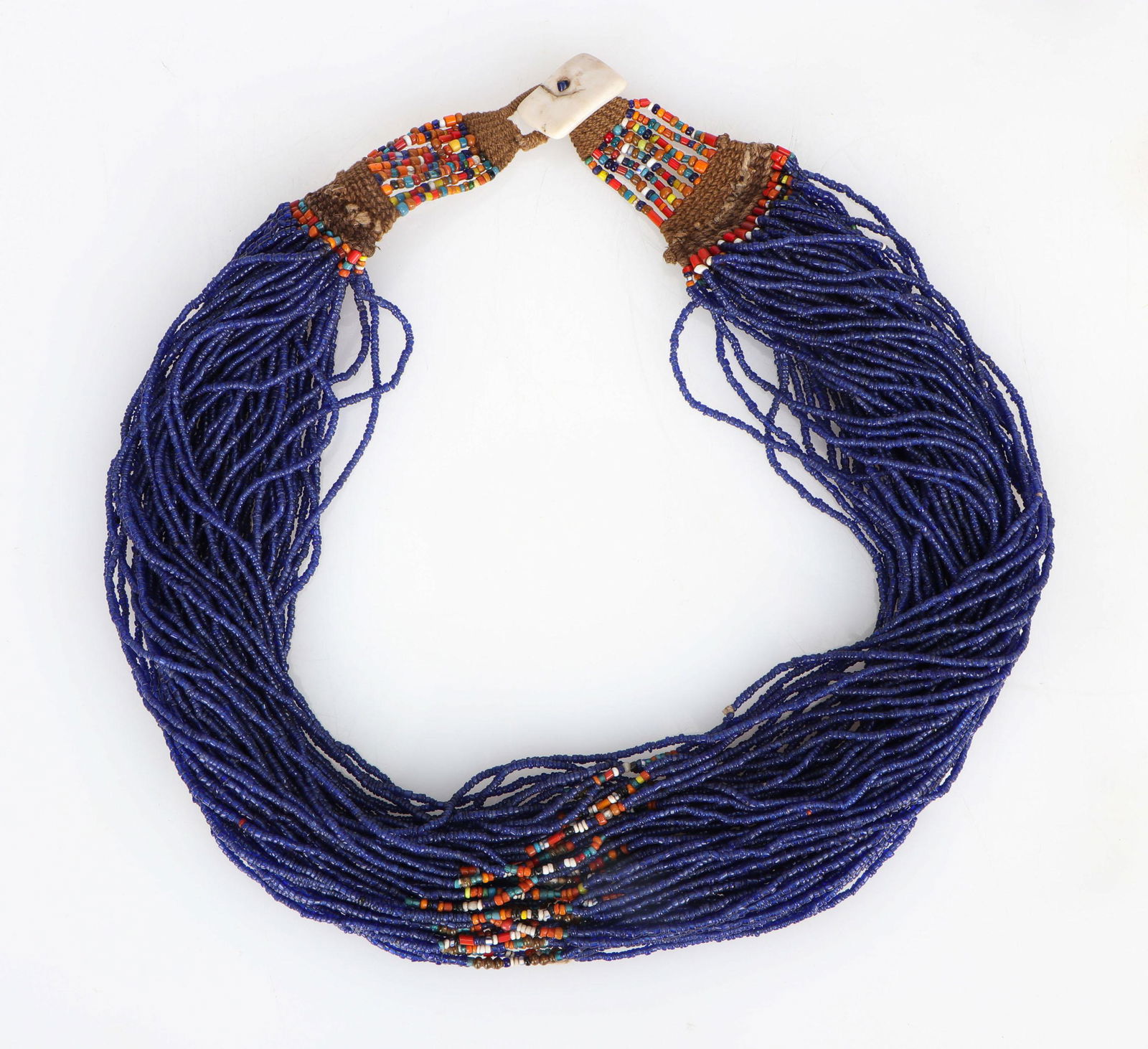 Konyak Naga 64-Strand Cobalt Blue Necklace (1 of 4)